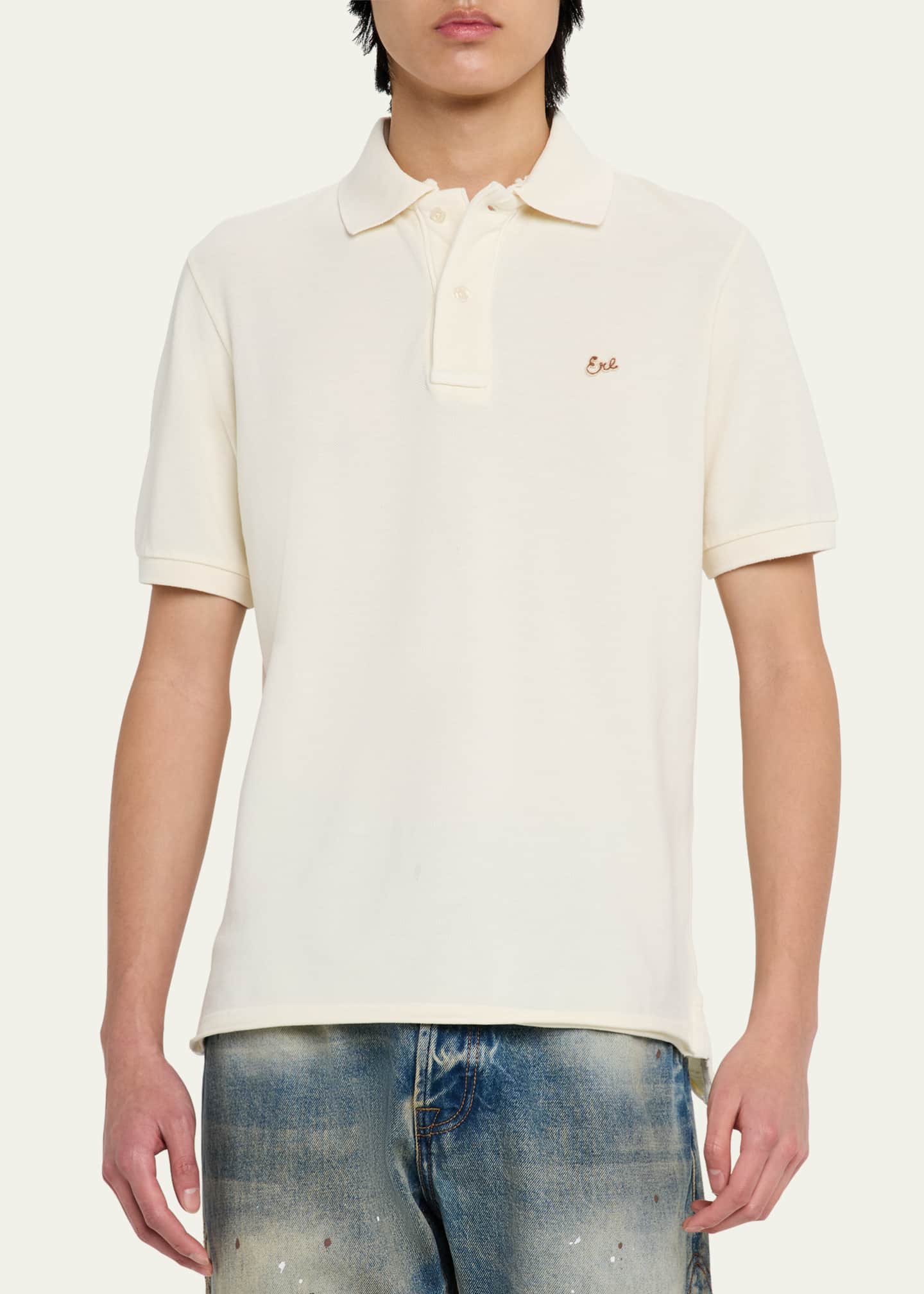 ERL Men's Script Logo Polo Shirt Image 4 of 5