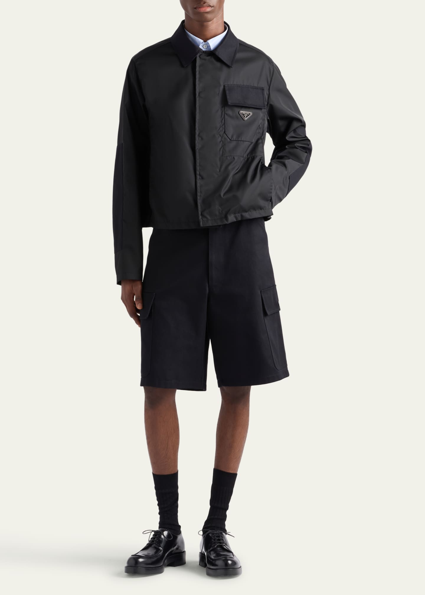 Prada Men's Cropped Re-Nylon Jacket Image 2 of 4
