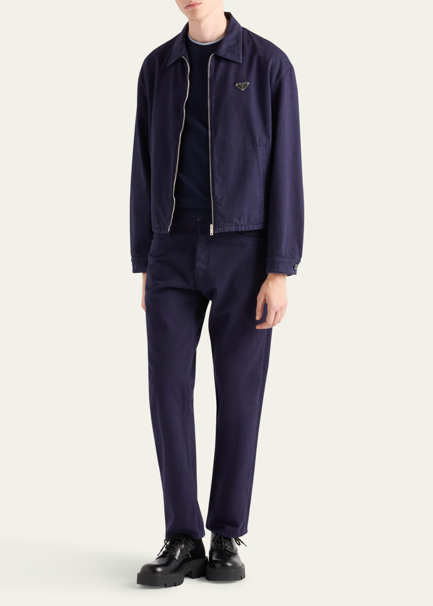 Prada Men's Old Denim Zip Jacket Image 2 of 4
