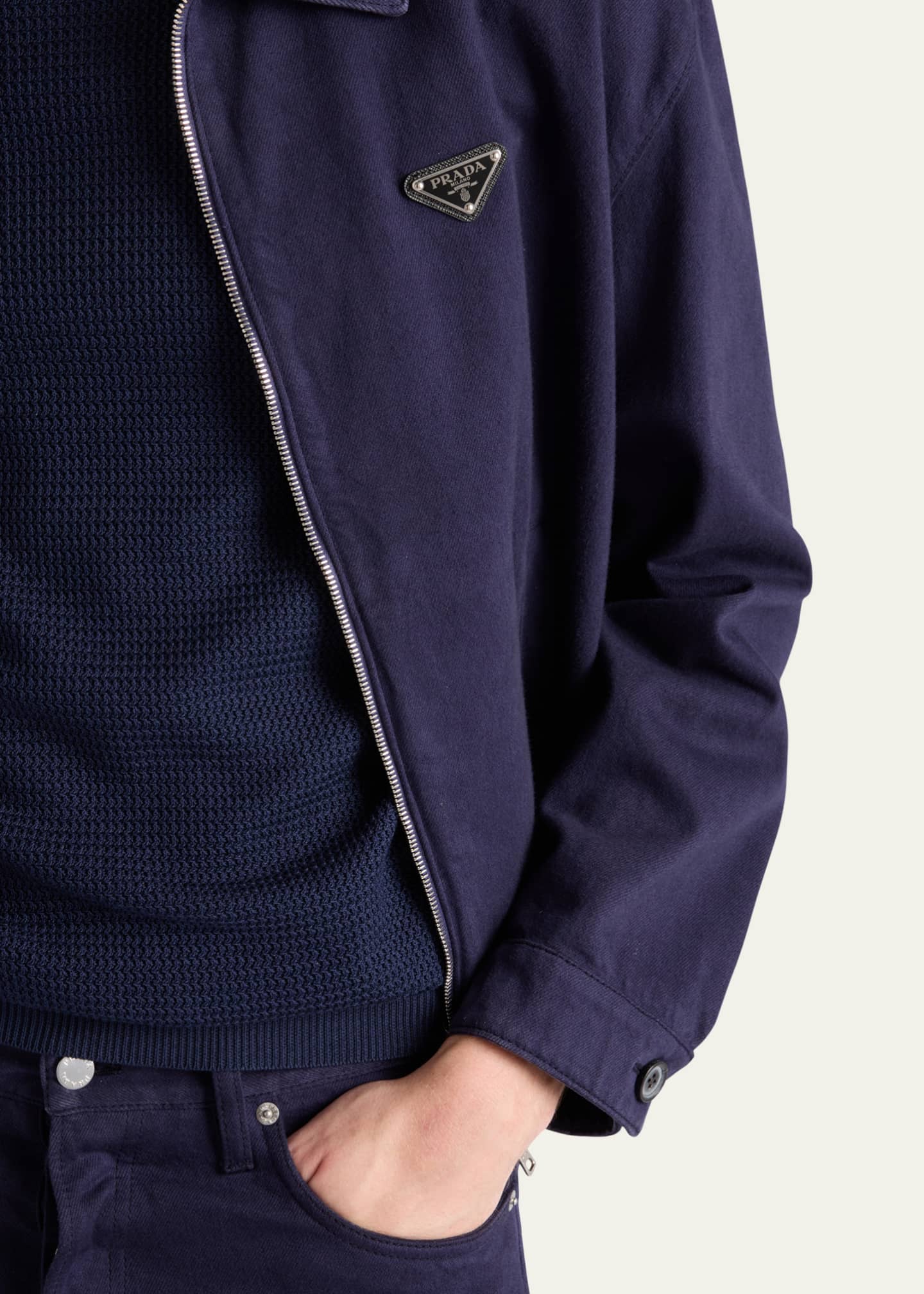 Prada Men's Old Denim Zip Jacket Image 4 of 4