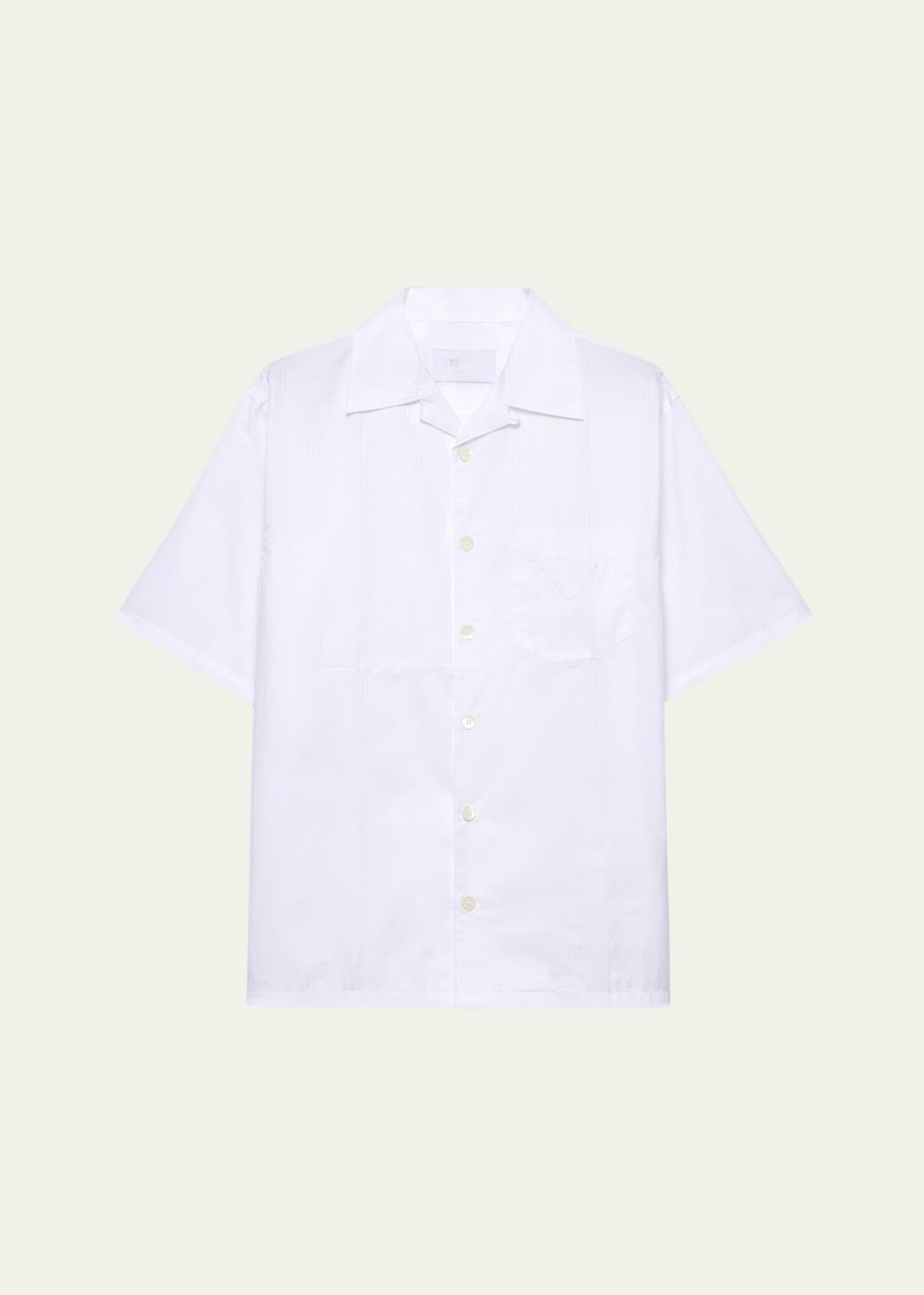 Prada Men's Cotton Bowling Shirt Image 1 of 3
