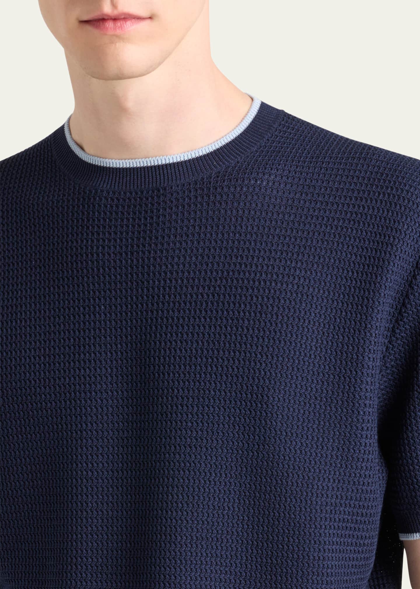 Prada Men's Silk-Cotton Mesh Sweater - Bergdorf Goodman