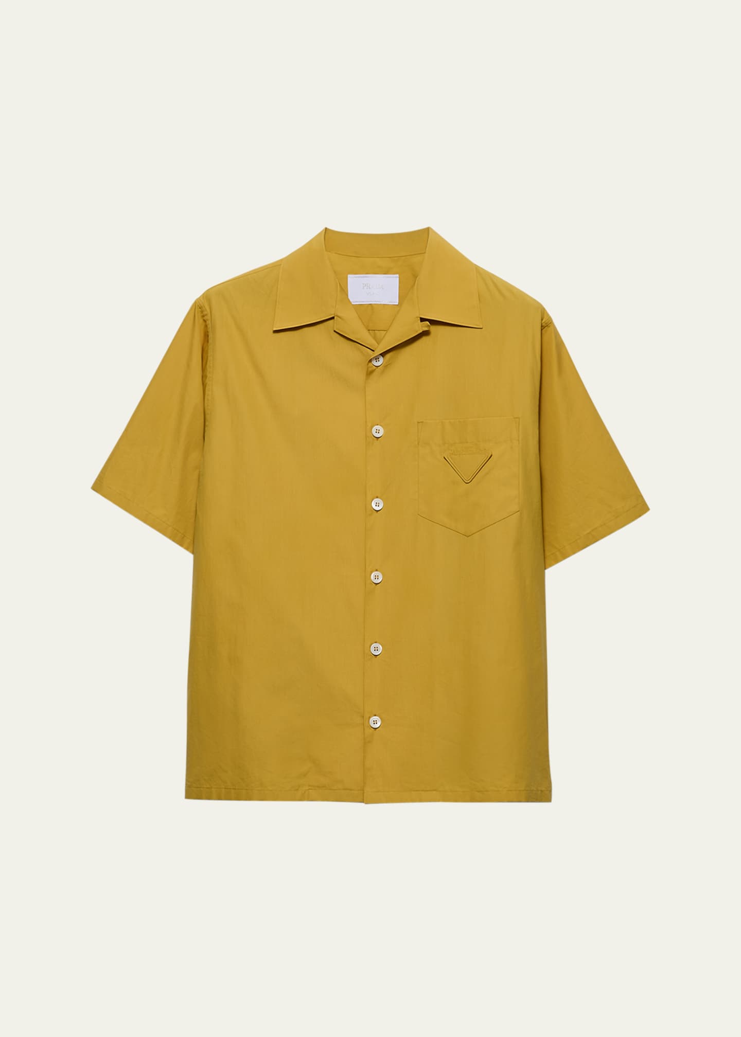 Prada Men's Solid Bowling Shirt Image 1 of 3