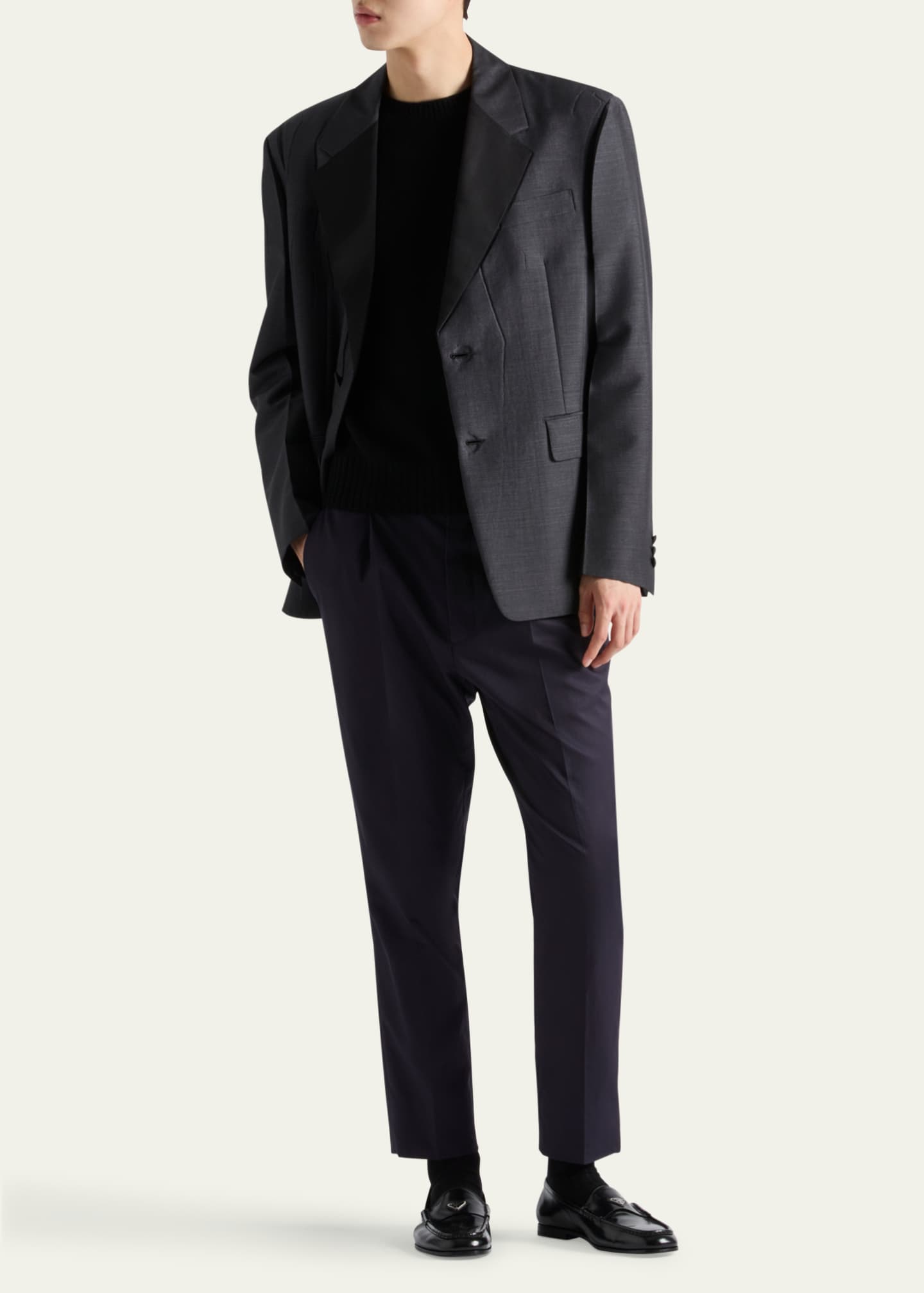 Prada Men's Pleated Twill Pants Image 2 of 4