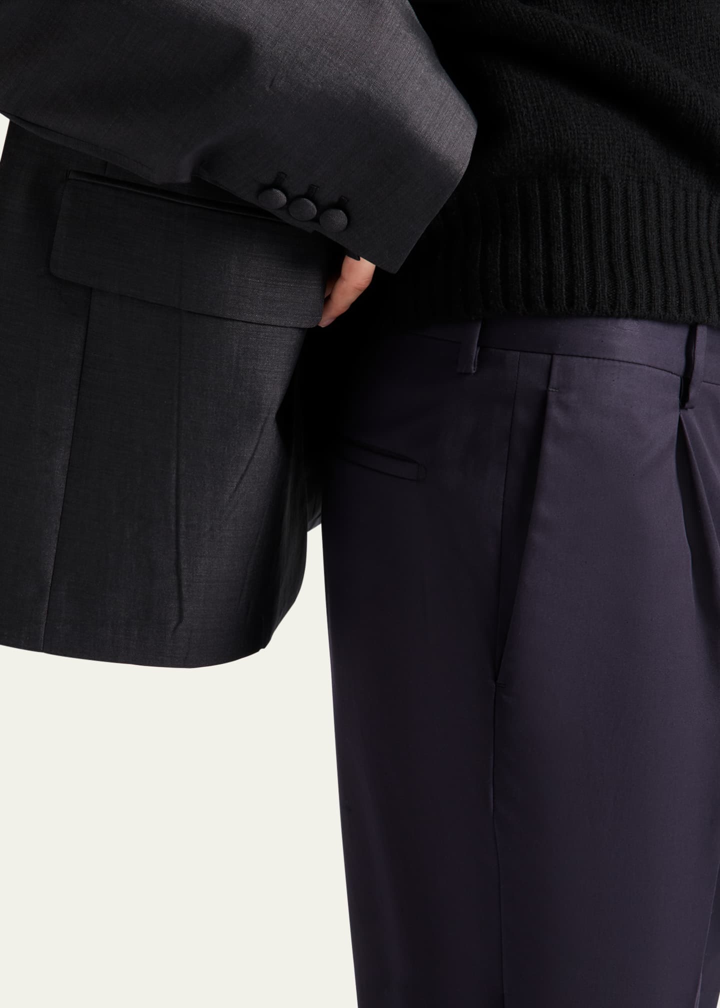 Prada Men's Pleated Twill Pants Image 4 of 4