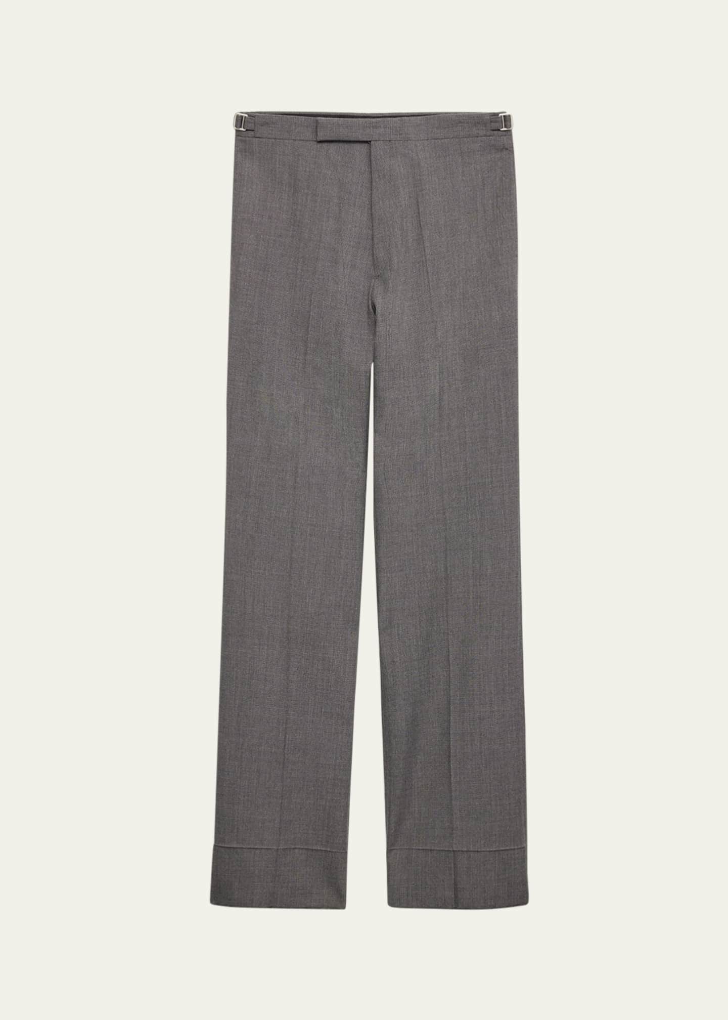Prada Men's Technical Wool Wide-Leg Trousers Image 1 of 5