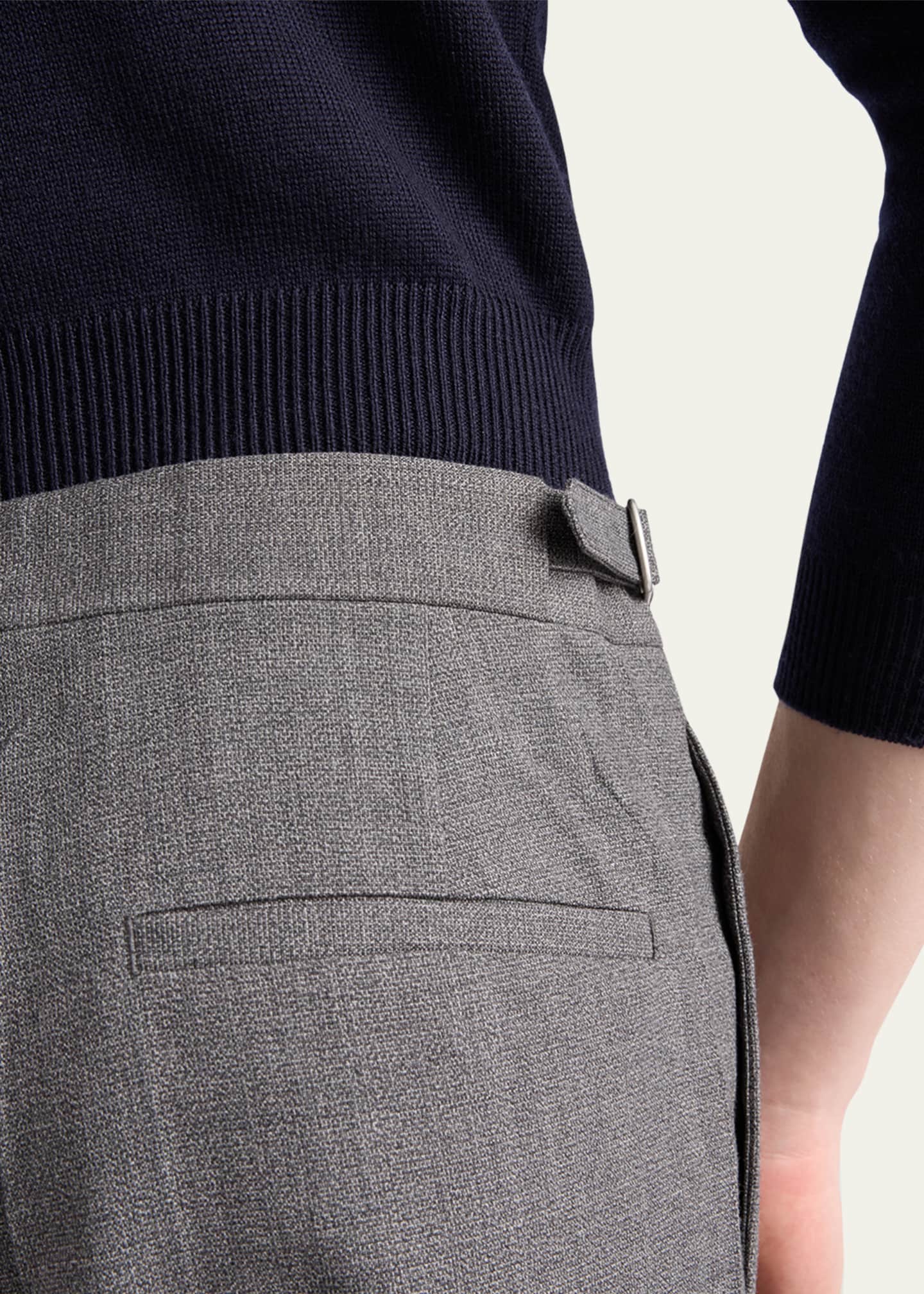 Prada Men's Technical Wool Wide-Leg Trousers Image 5 of 5