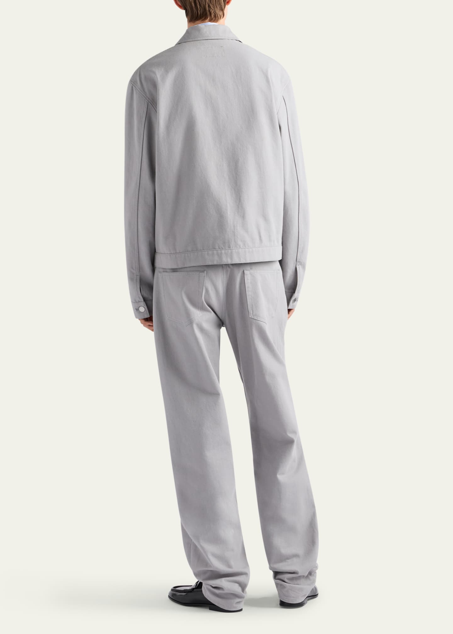 Prada Men's Denim Zip-Up Blouson Jacket Image 3 of 4