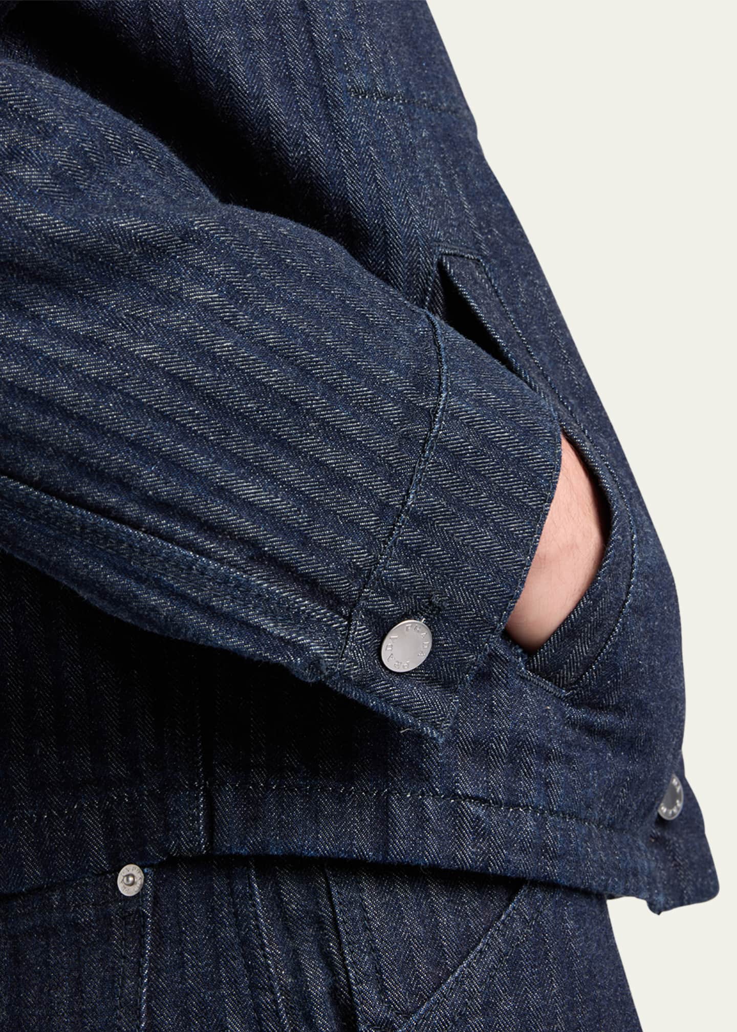 Prada Men's Chevron Denim Blouson Jacket - Bergdorf Goodman