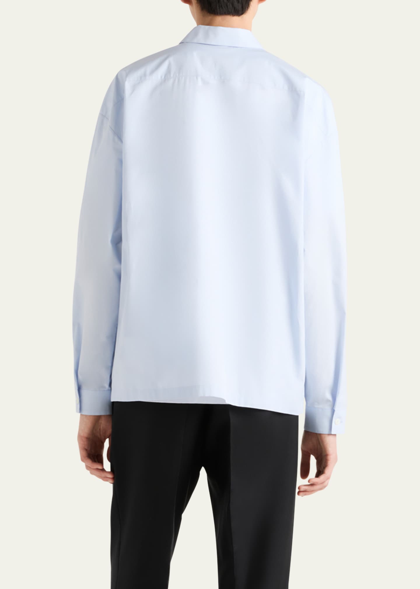 Prada Men's Poplin Zip-Up Overshirt Image 3 of 5