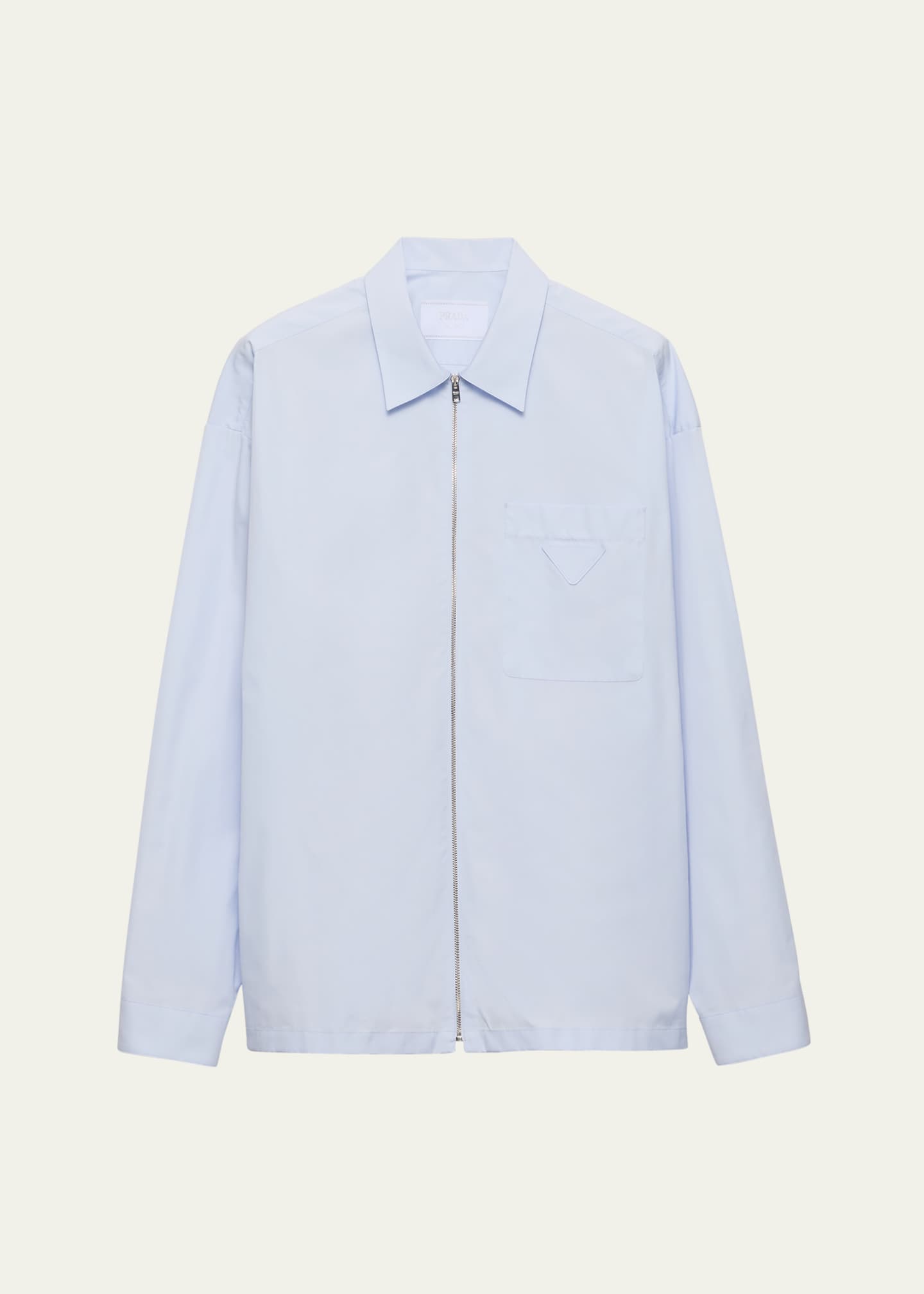 Prada Men's Poplin Zip-Up Overshirt Image 1 of 5