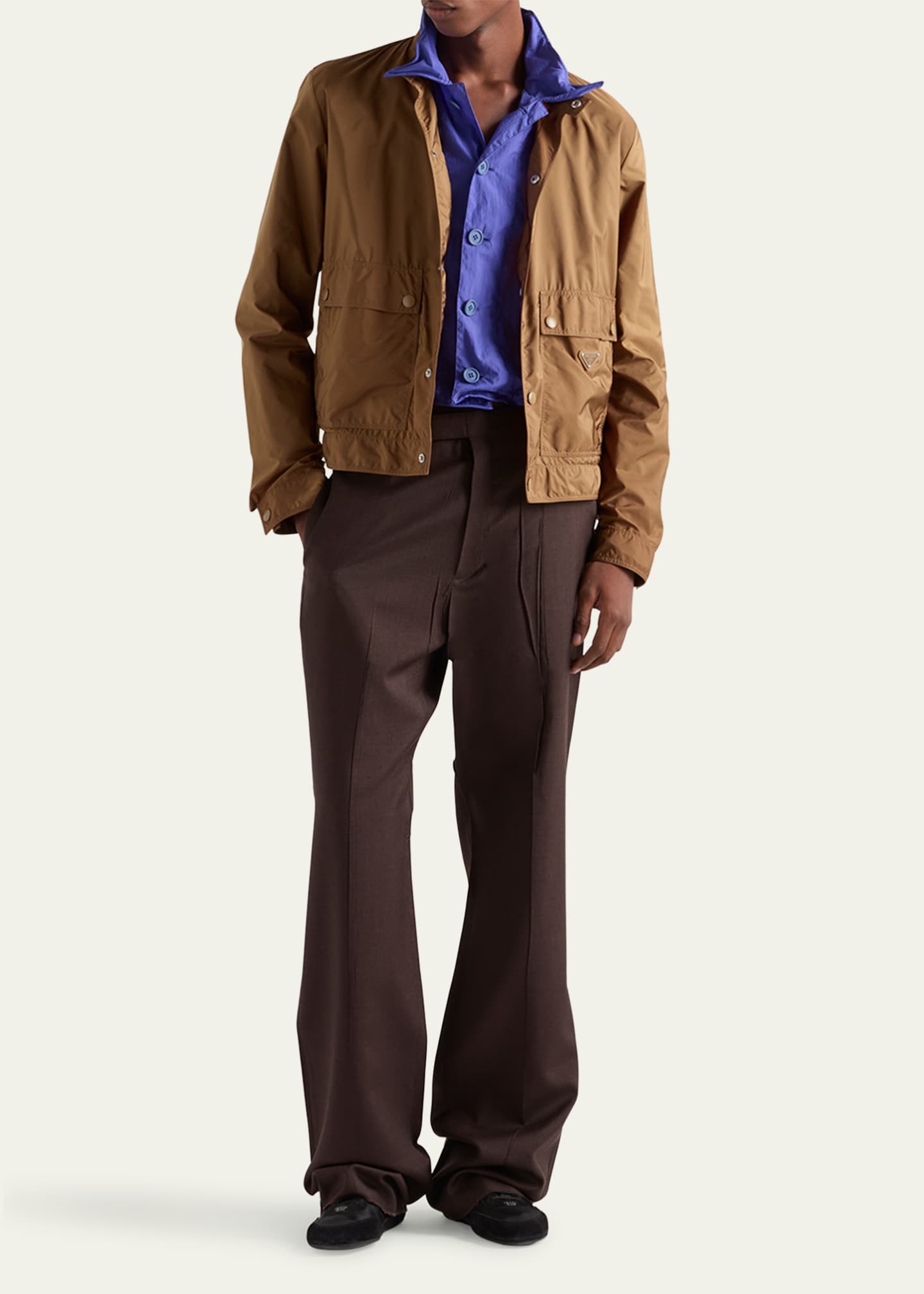 Prada Men's Re-Nylon Snap-Front Jacket Image 2 of 4