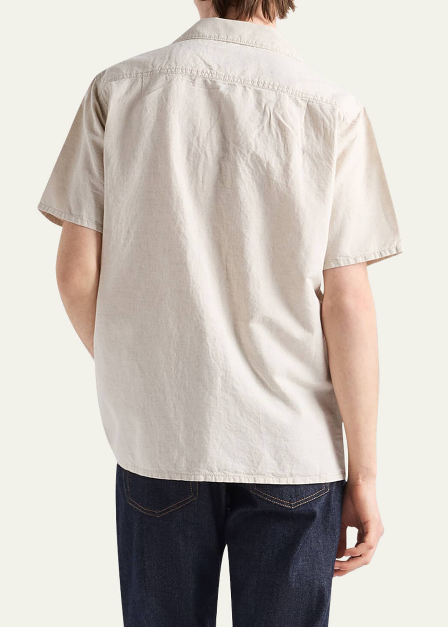 Prada Men's Chambray Denim Camp Shirt Image 3 of 4