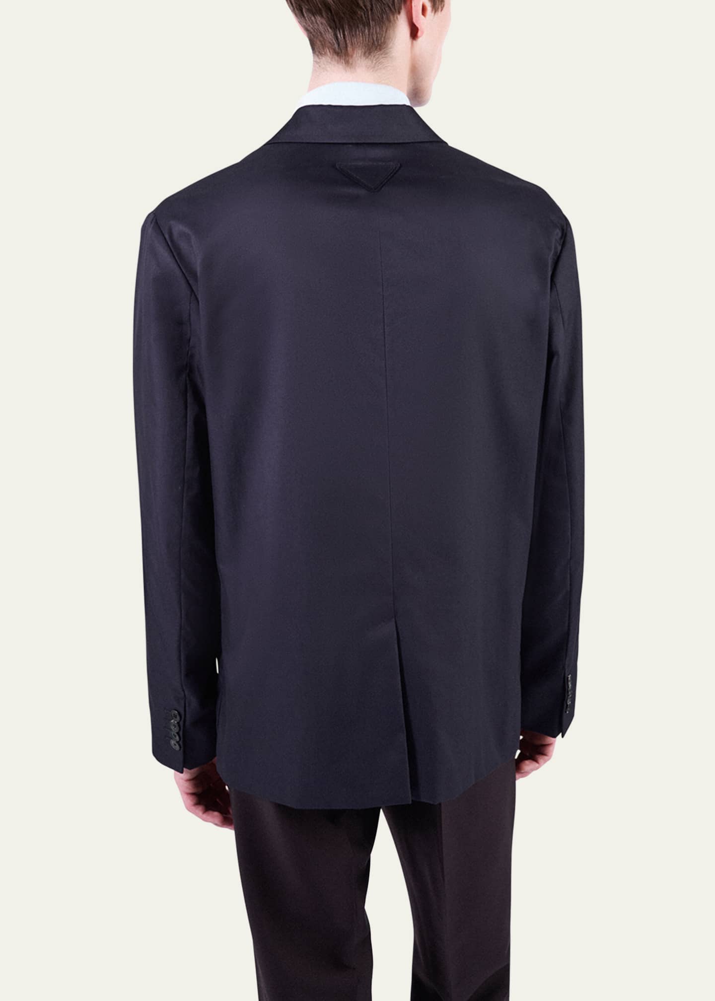 Prada Men's Double-Breasted Cotton Blazer Image 3 of 3