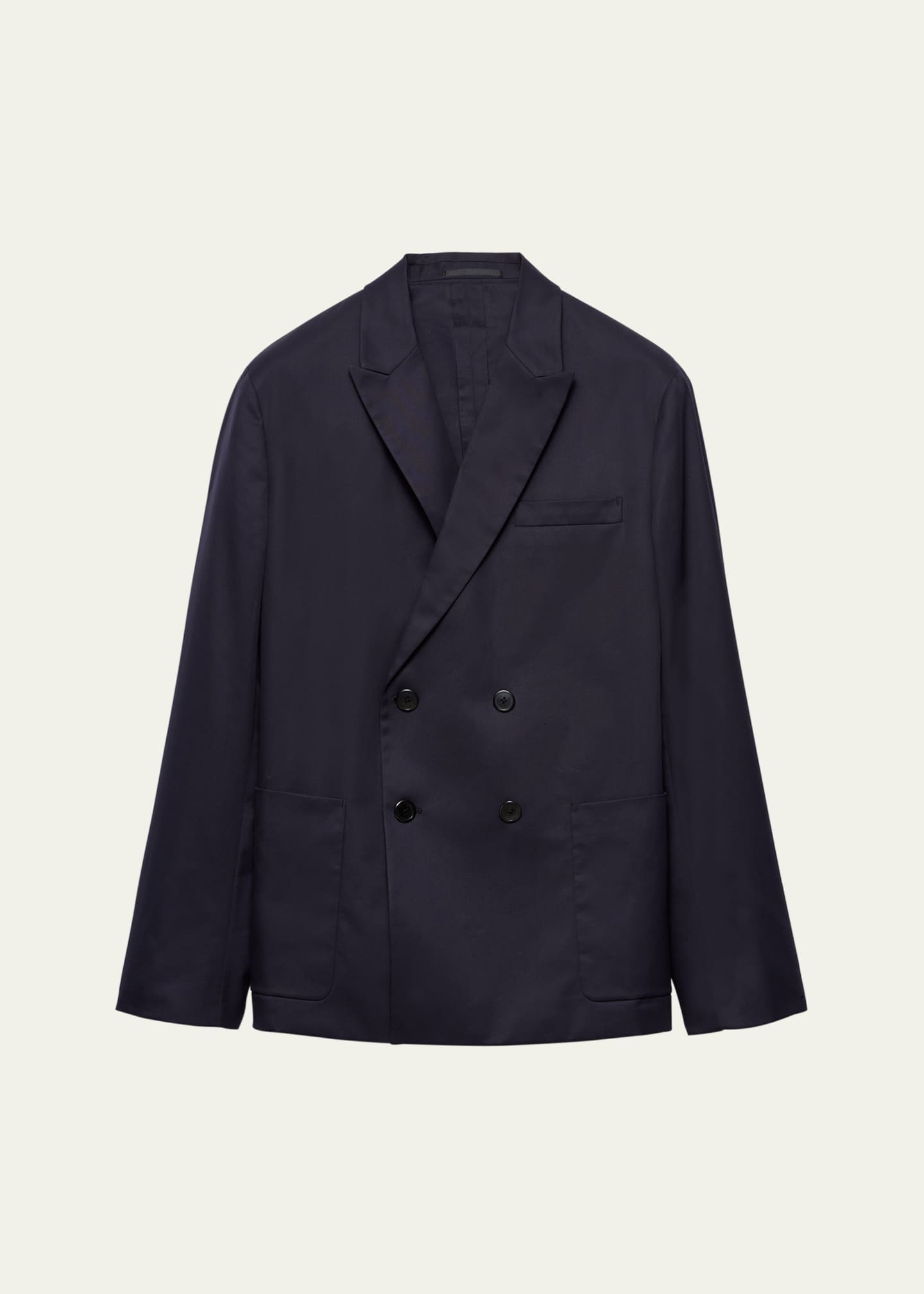 Prada Men's Double-Breasted Cotton Blazer Image 1 of 3