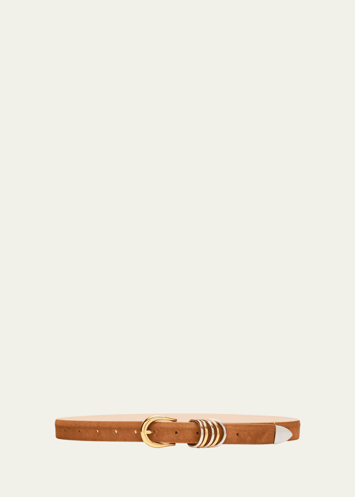 Dehanche Hollyhock Mixed Metal Calfskin Suede Belt