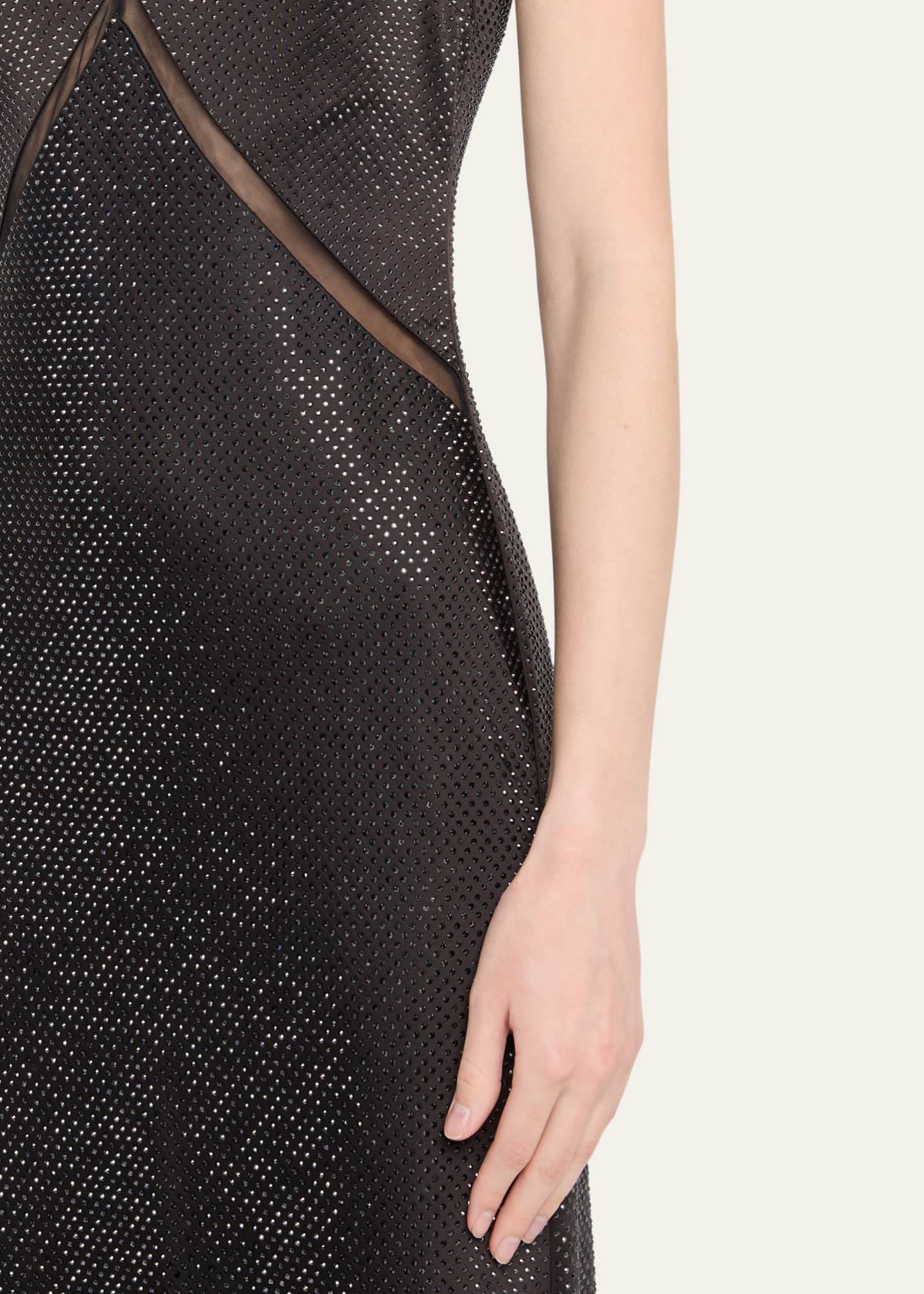 Roland Mouret Satin Diamante V-Neck Gown Image 5 of 5