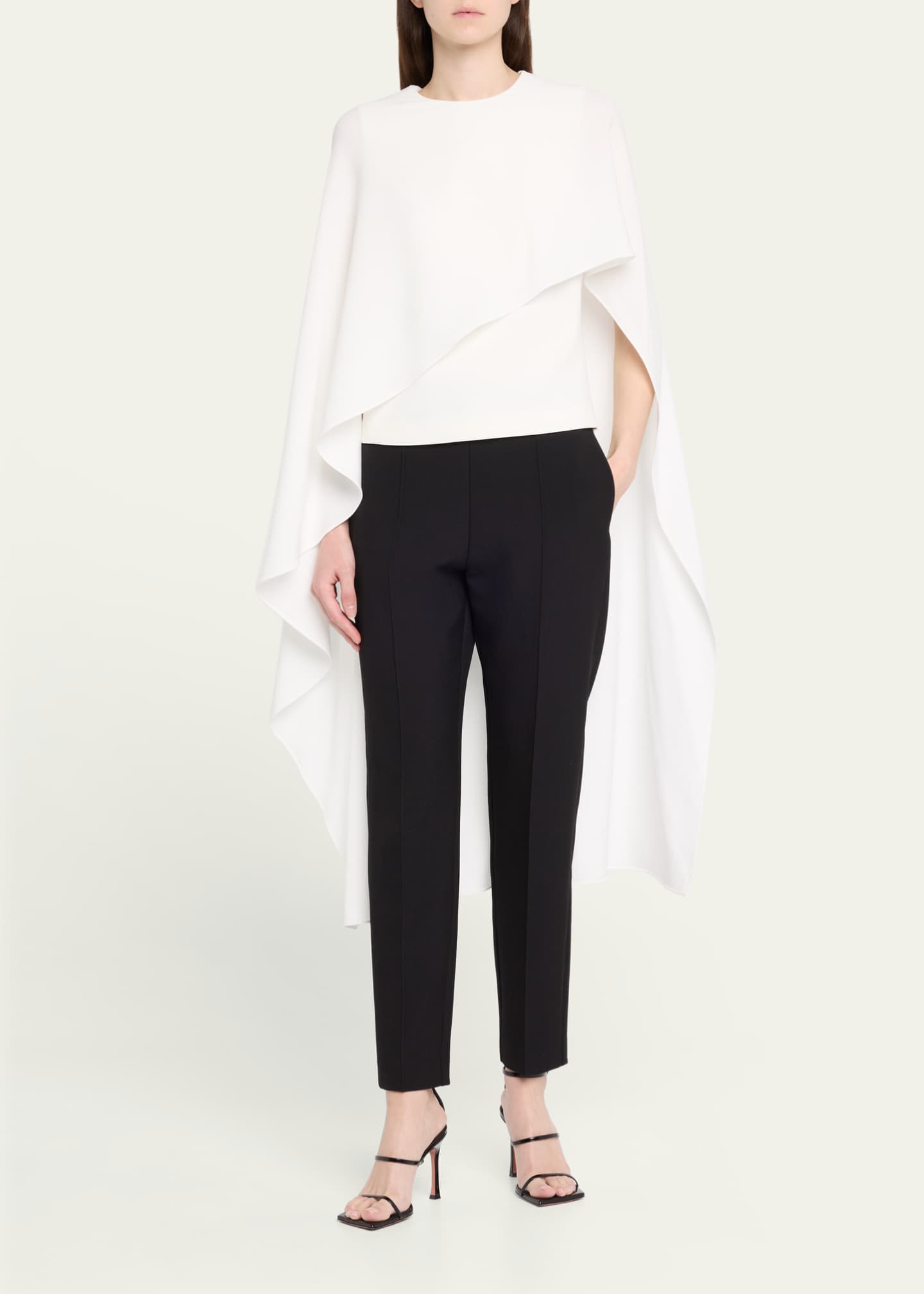 Roland Mouret Asymmetric Satin Crepe Cape Top Image 2 of 5