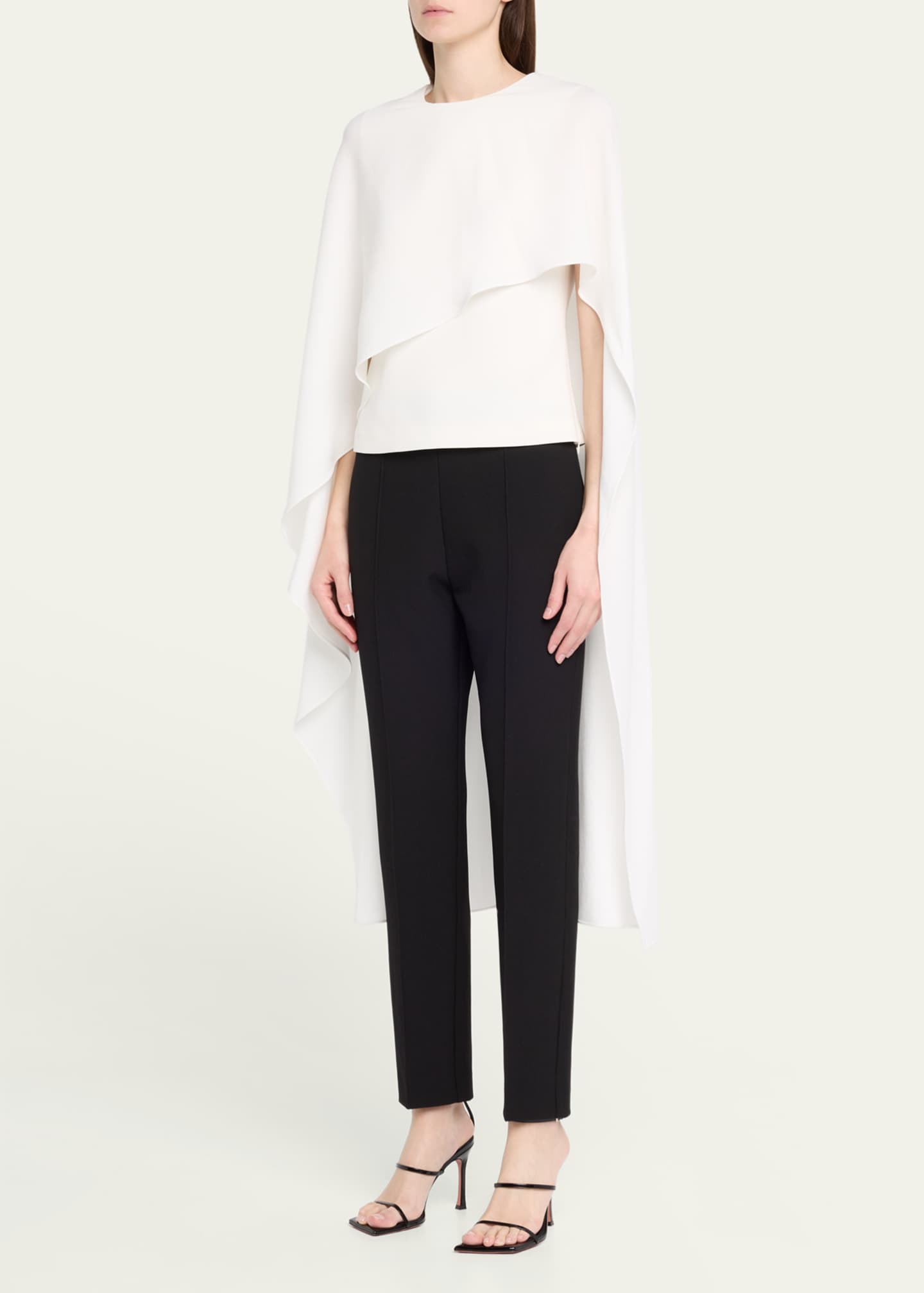 Roland Mouret Asymmetric Satin Crepe Cape Top Image 4 of 5