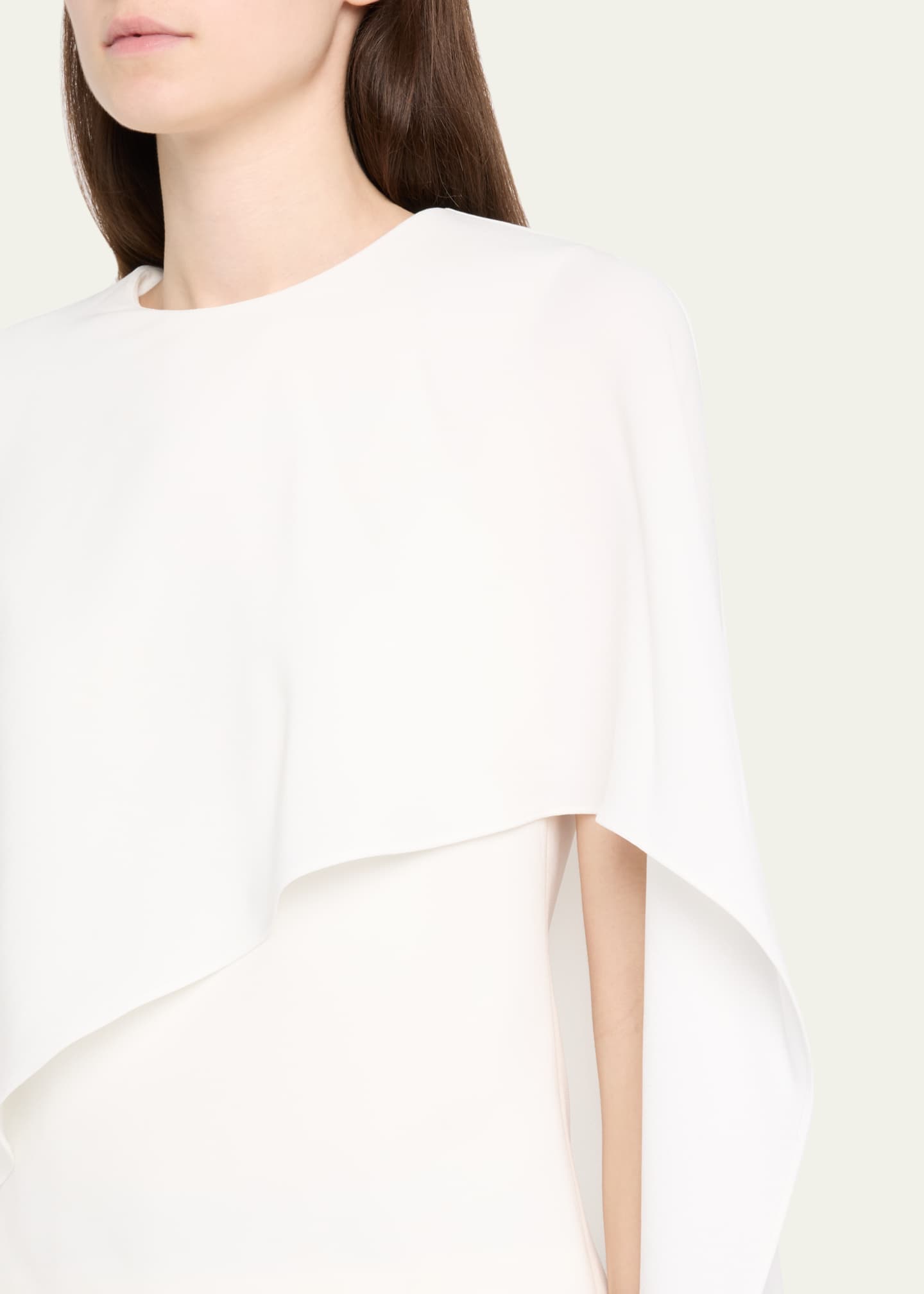 Roland Mouret Asymmetric Satin Crepe Cape Top Image 5 of 5