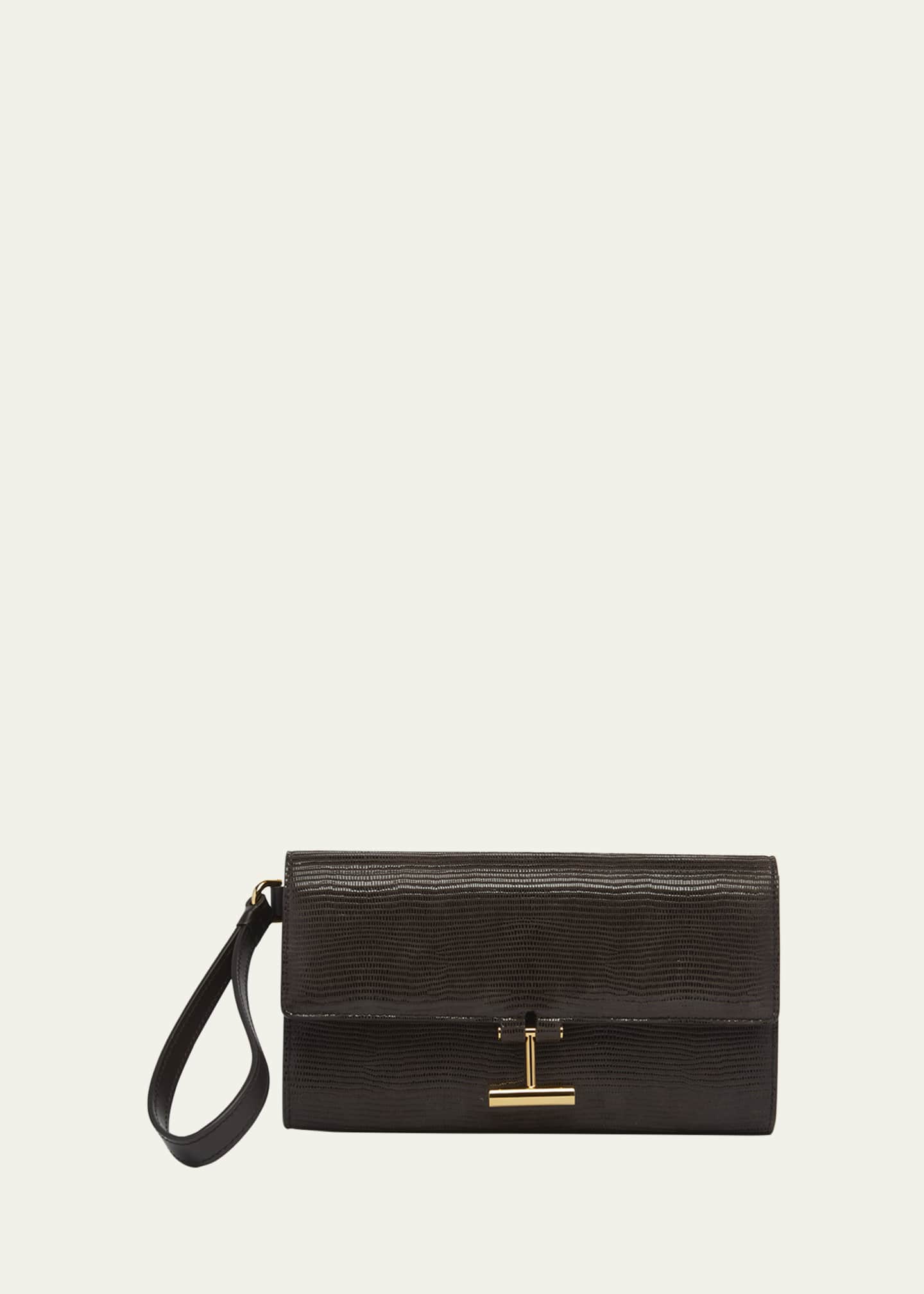 TOM FORD Tara Pouch Wristlet in Lizard-Embossed Leather Image 1 of 6