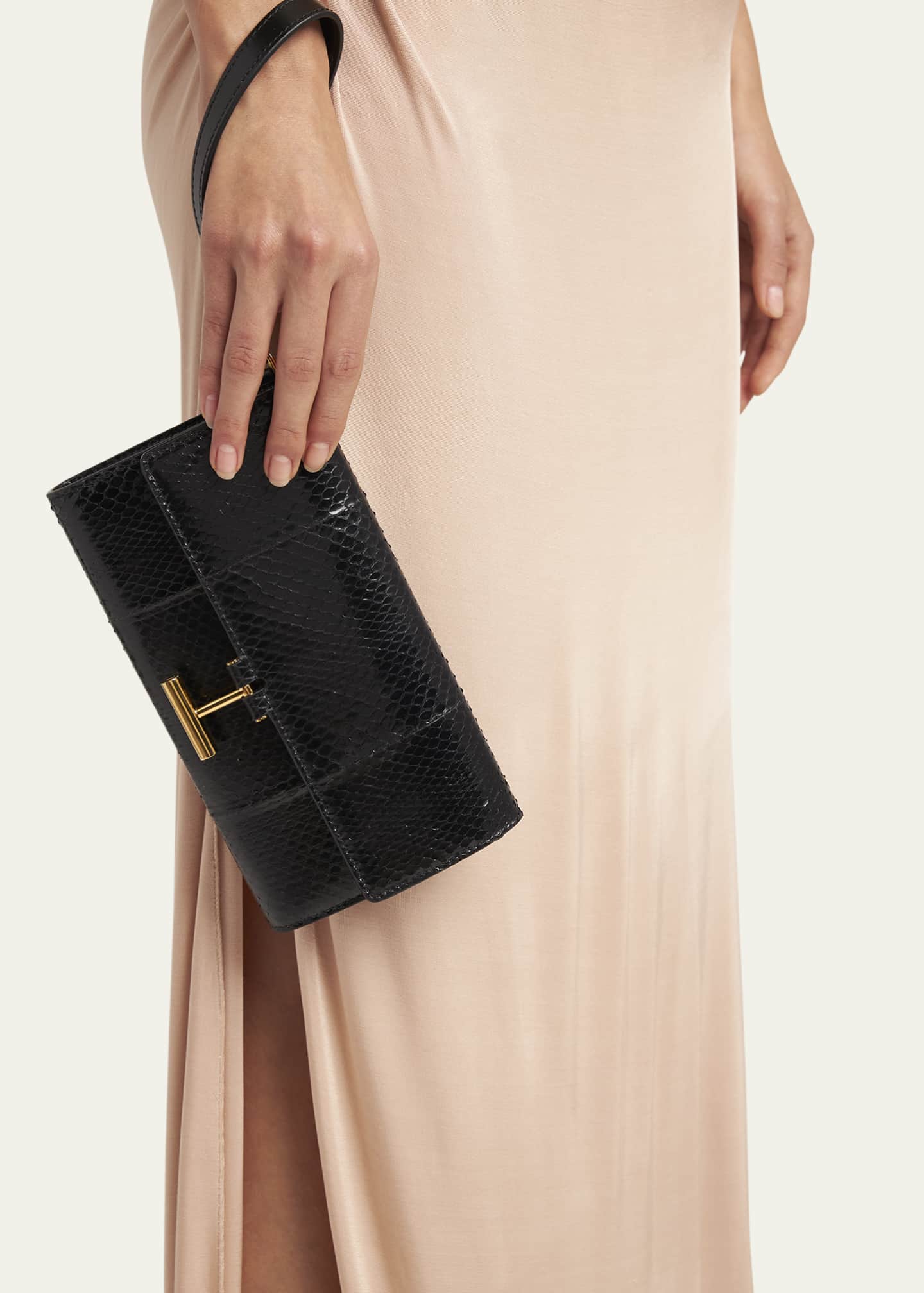 TOM FORD Tara Pouch Wristlet in Snake-Embossed Leather Image 2 of 6