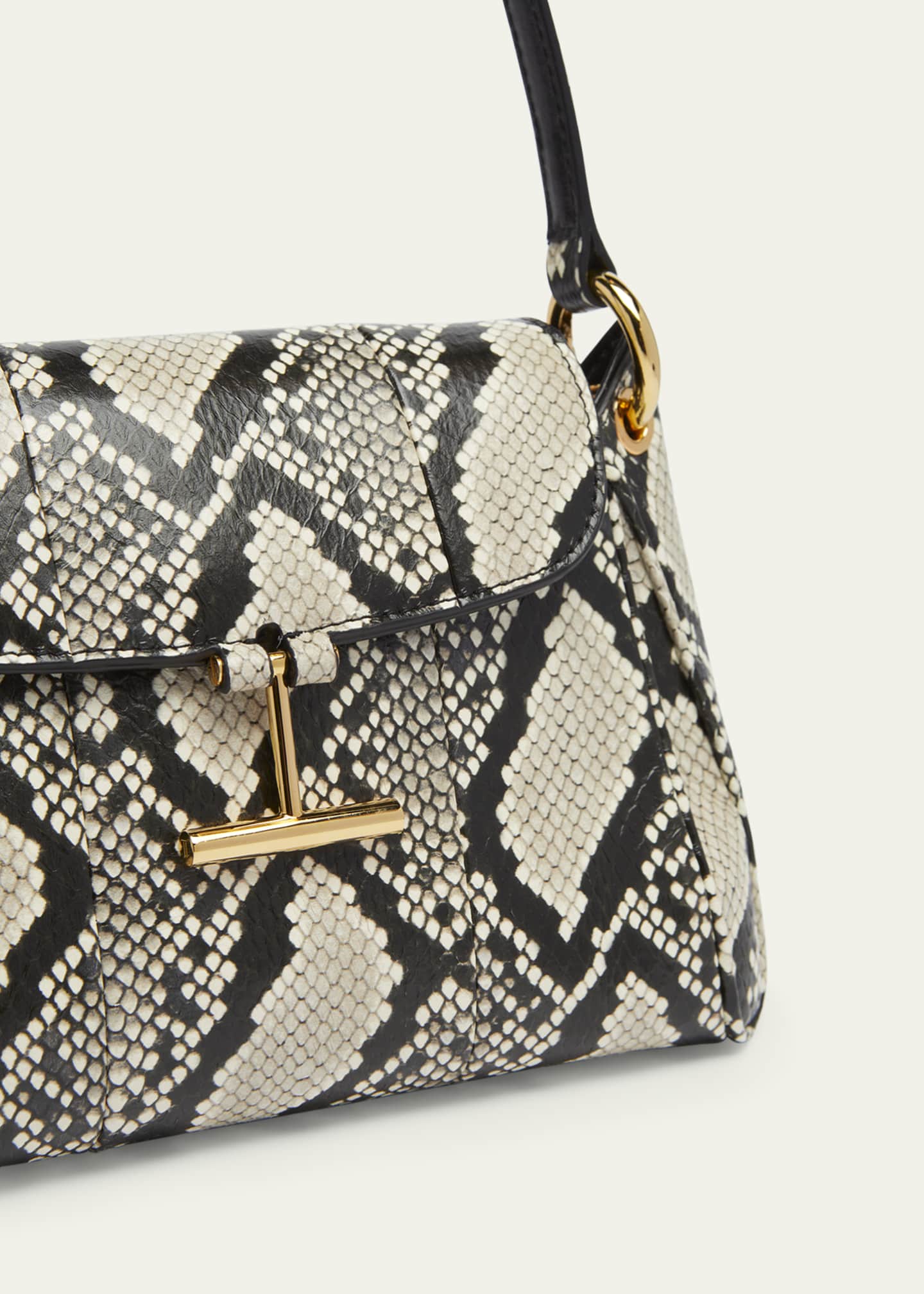 TOM FORD Tara Small Shoulder Bag in Python-Printed Leather Image 6 of 6