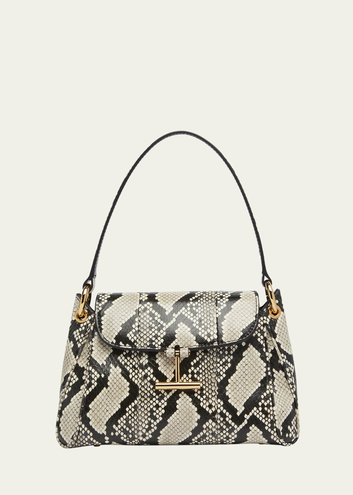 TOM FORD Tara Small Shoulder Bag in Python-Printed Leather Image 1 of 6