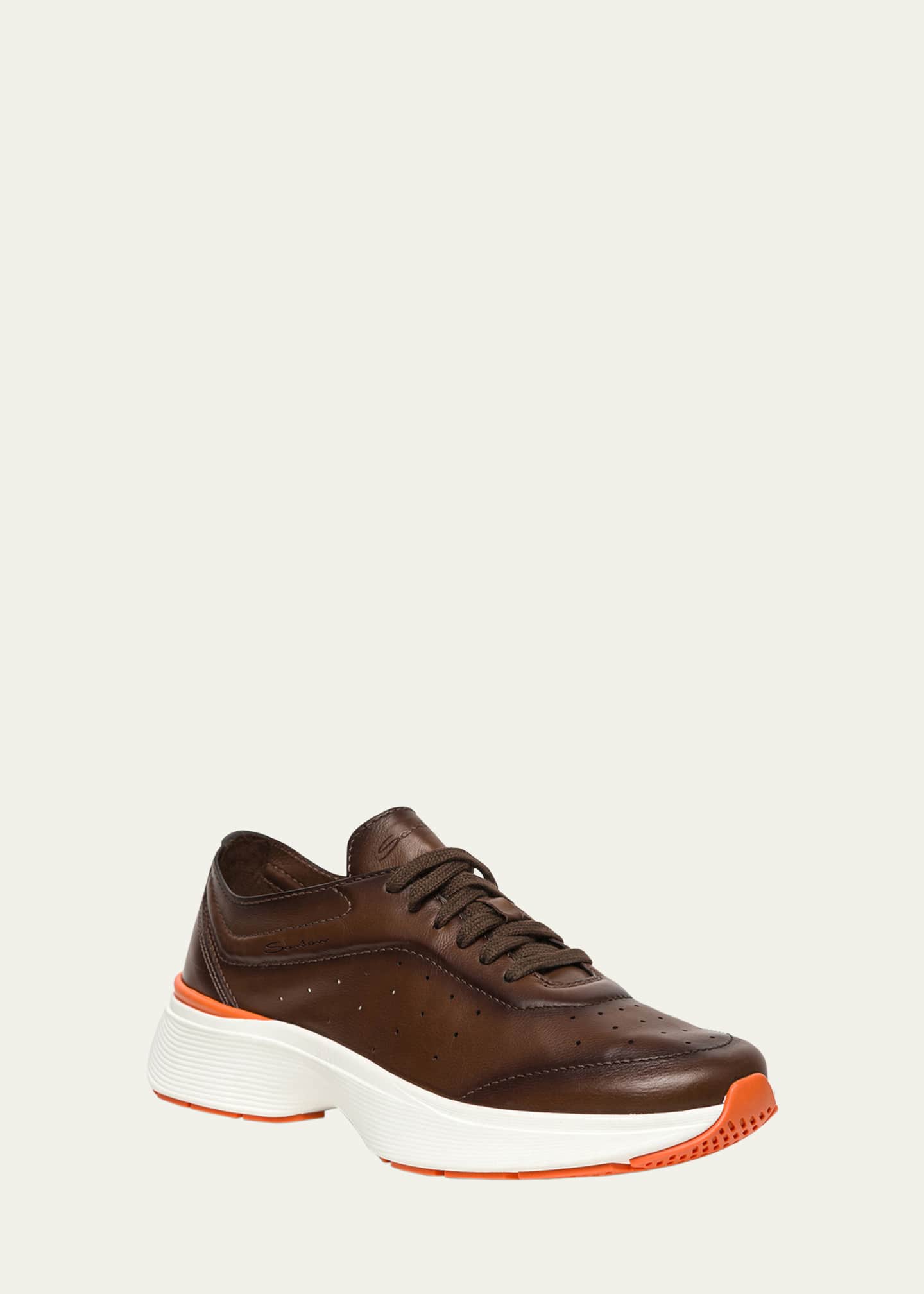 Santoni Men's Bounce Lambskin Runner Sneakers Image 2 of 5