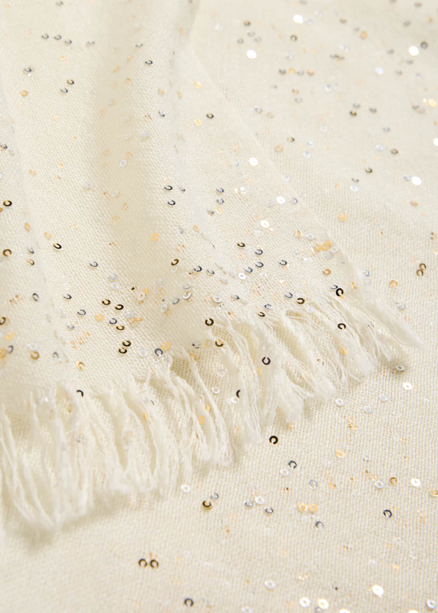 Faliero Sarti New Dalia Sequin Virgin Wool-Blend Scarf Image 3 of 3