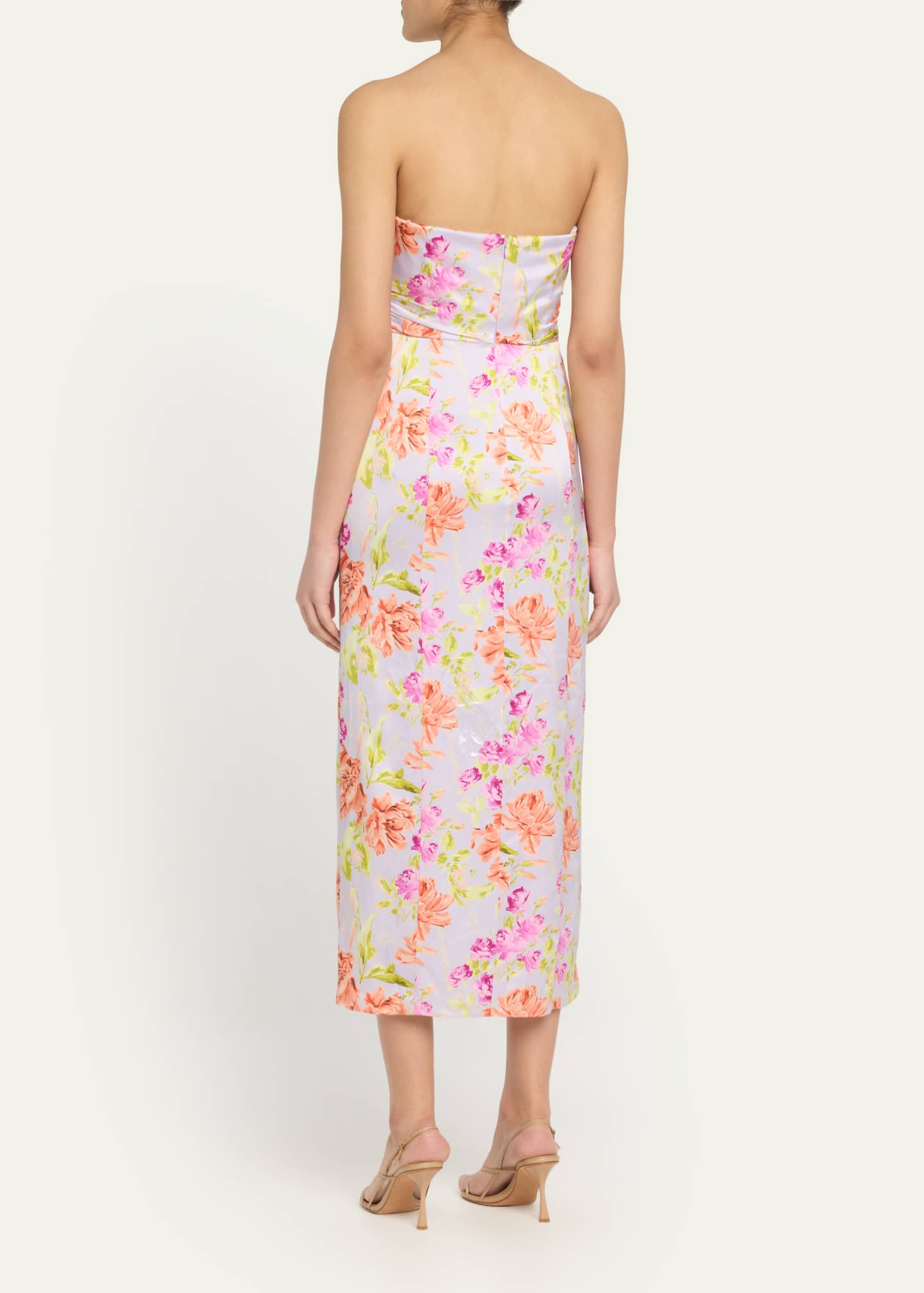 Cinq a Sept Denali Strapless Midnight Tulips Dress Image 3 of 5