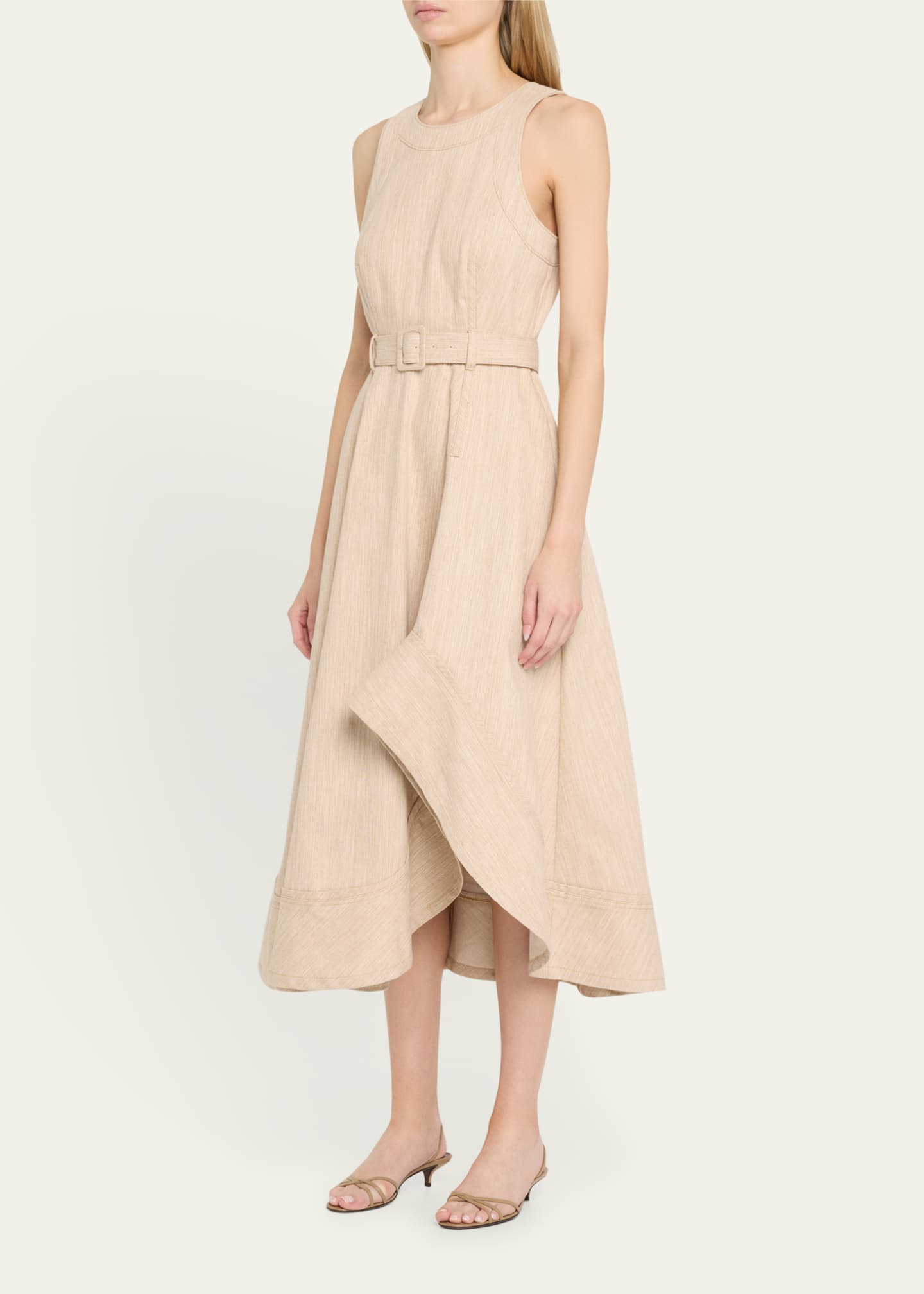 Cinq a Sept Zelda Belted Melange Midi Dress Image 4 of 5