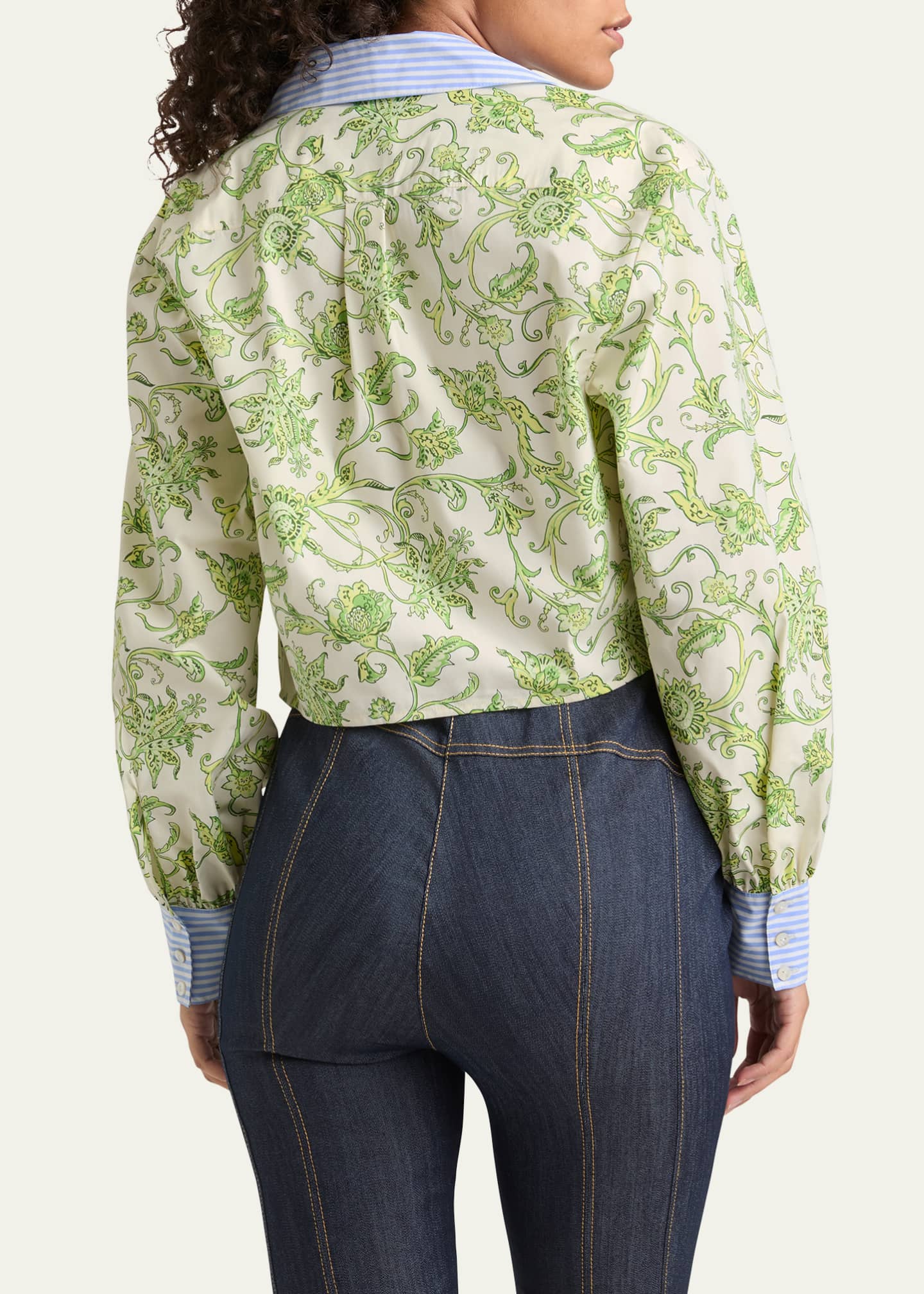 Cinq a Sept Mariana Long-Sleeve Ivy Paisley Top Image 3 of 3