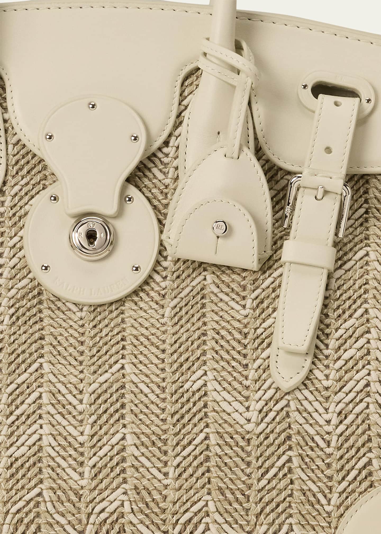 Ralph Lauren Collection Ricky 33 Herringbone Woven Tote Bag Image 6 of 6