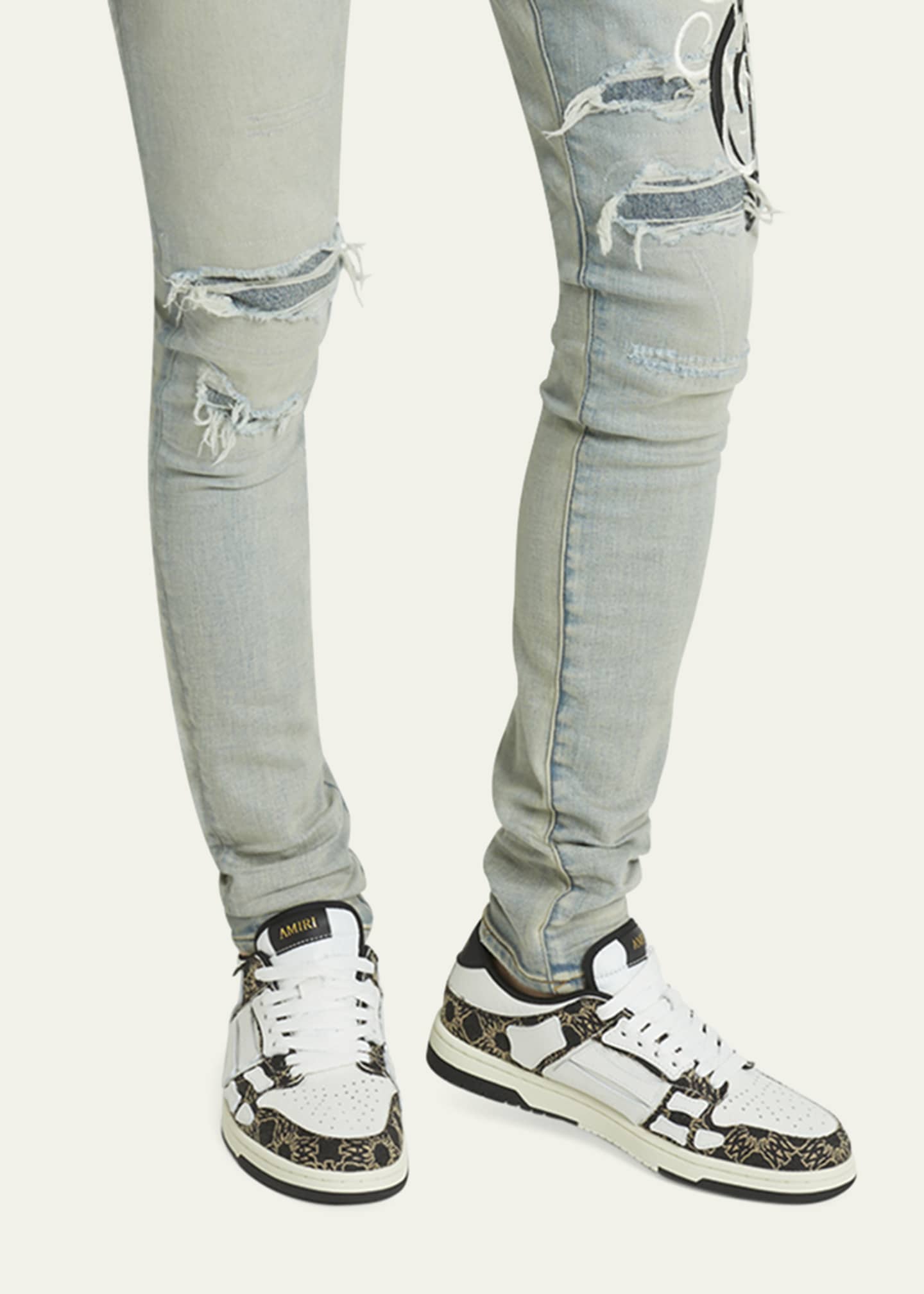 Amiri Men's Skel Low Leather and MA Quad Sneakers Image 2 of 5
