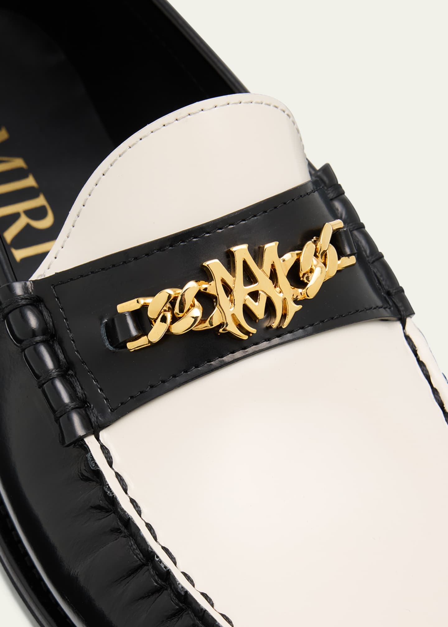 Amiri Men's Two-Tone Leather MA Chain Bit Loafers Image 5 of 6