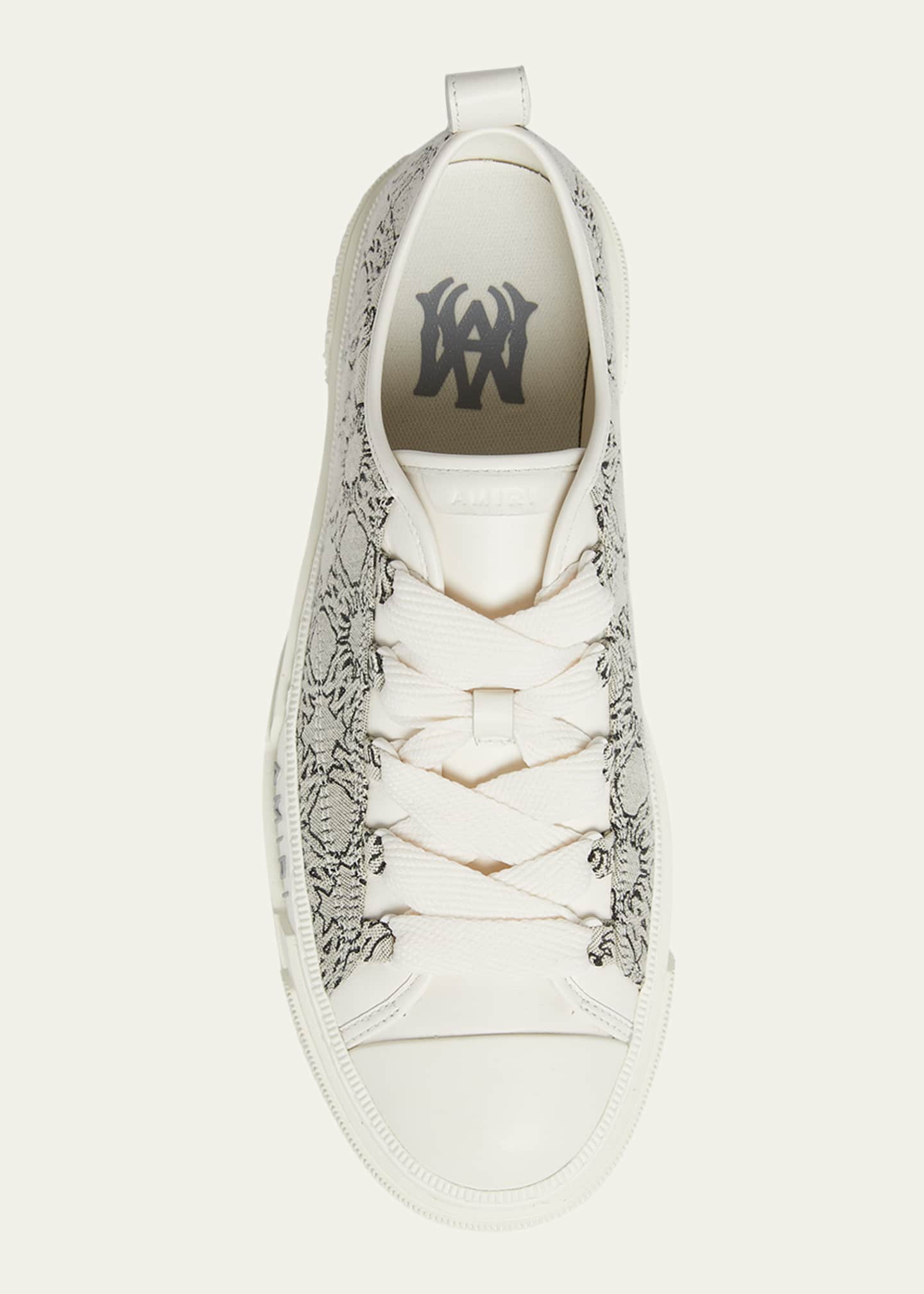 【AMIRI】SS25 MA QUAD JACQUARD COURT LOW AMIRI Gray MA Quad Jacquard Court Low Sneakers - Casual