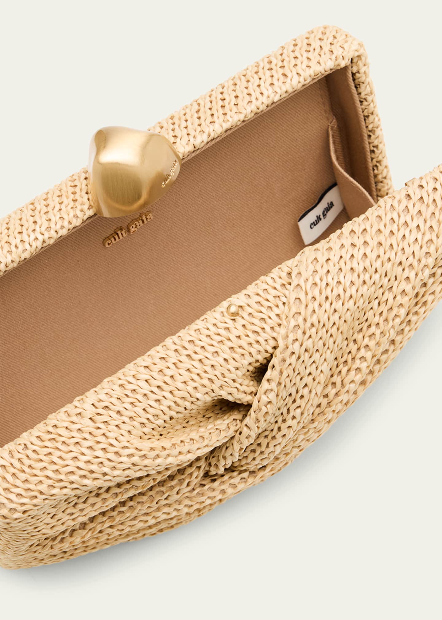 Cult Gaia Lisse Twisted Raffia Clutch Bag Image 3 of 4