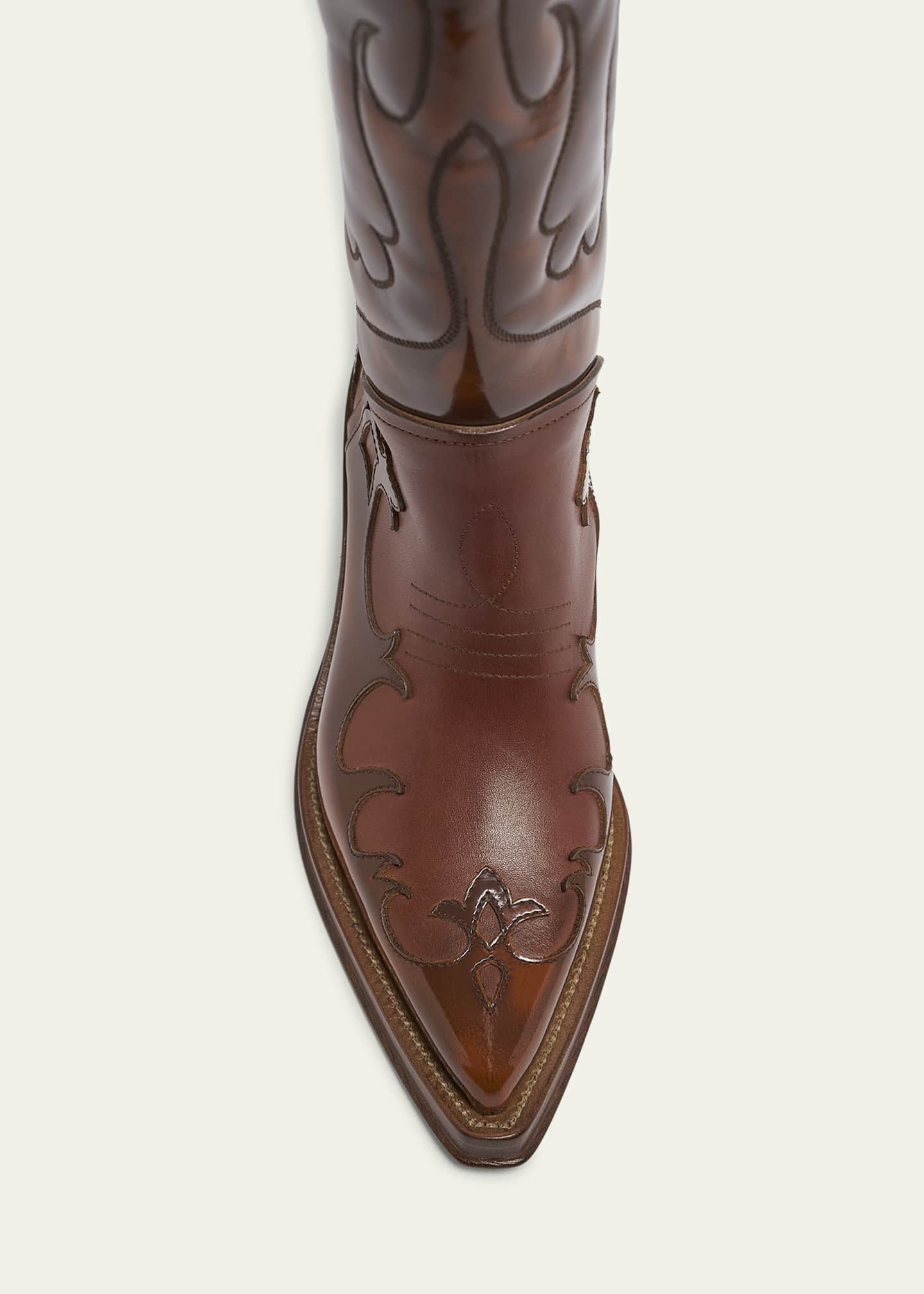 Gabriela Hearst Capitana Tall Bicolor Leather Cowboy Boots Image 6 of 6