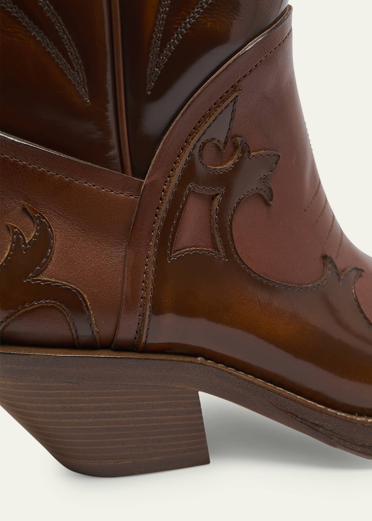 Gabriela Hearst Capitana Tall Bicolor Leather Cowboy Boots Image 5 of 6