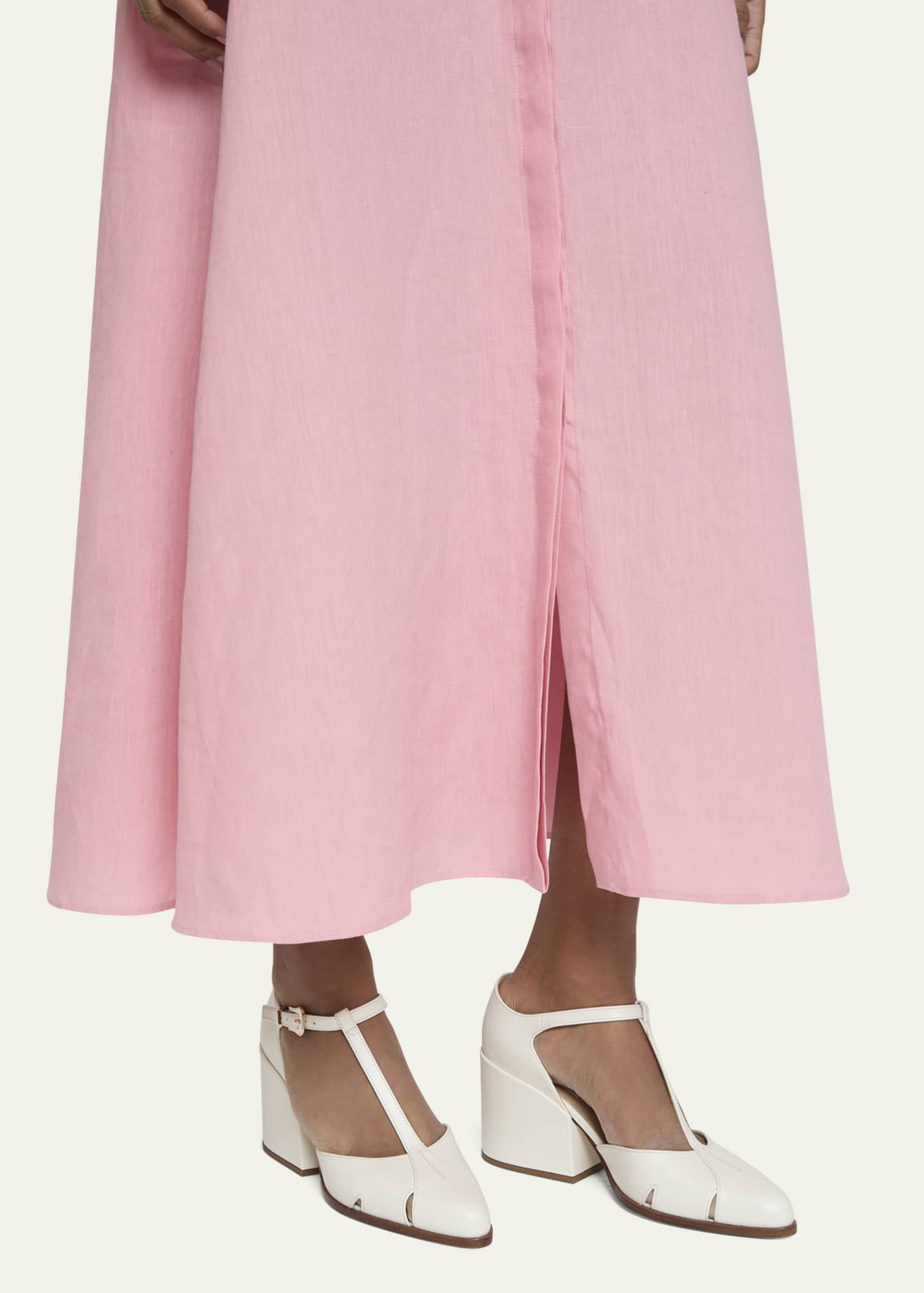 Gabriela Hearst Evita Leather T-Strap Pumps Image 2 of 6