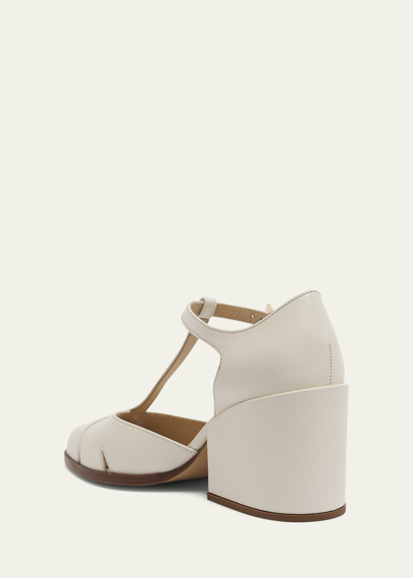 Gabriela Hearst Evita Leather T-Strap Pumps Image 4 of 6