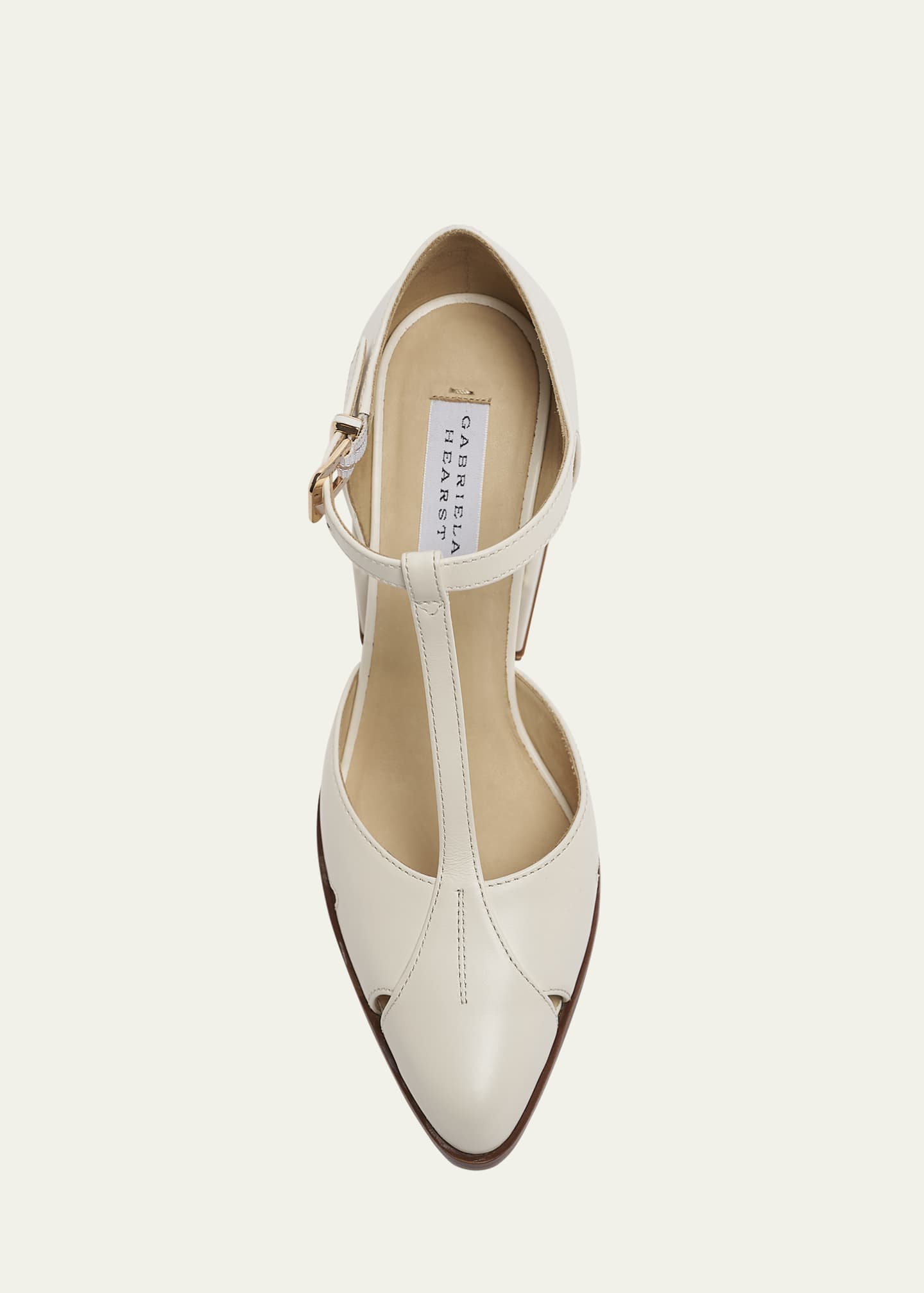 Gabriela Hearst Evita Leather T-Strap Pumps Image 6 of 6