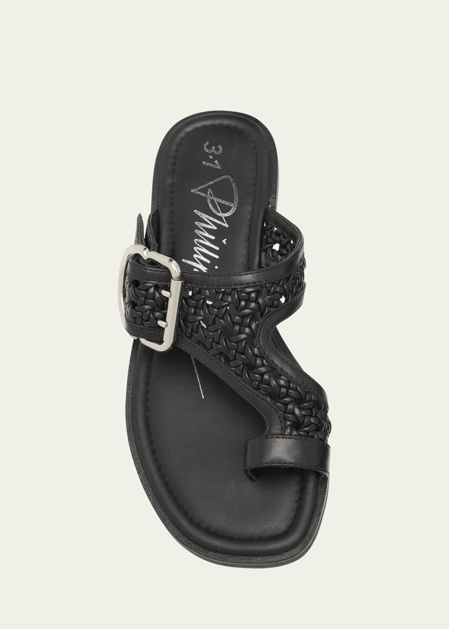 3.1 Phillip Lim Leather Macrame Z-Strap Slide Sandals Image 6 of 6