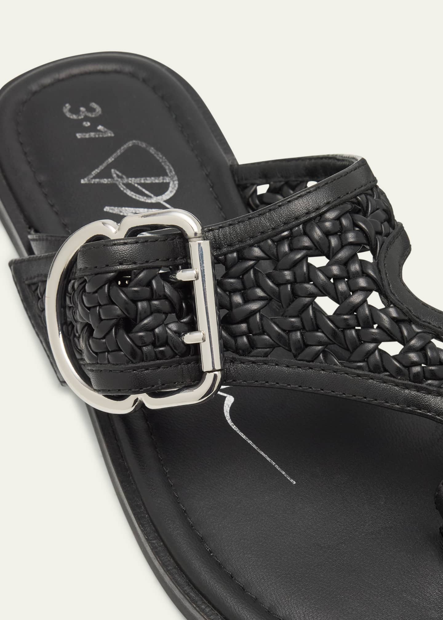 3.1 Phillip Lim Leather Macrame Z-Strap Slide Sandals Image 5 of 6