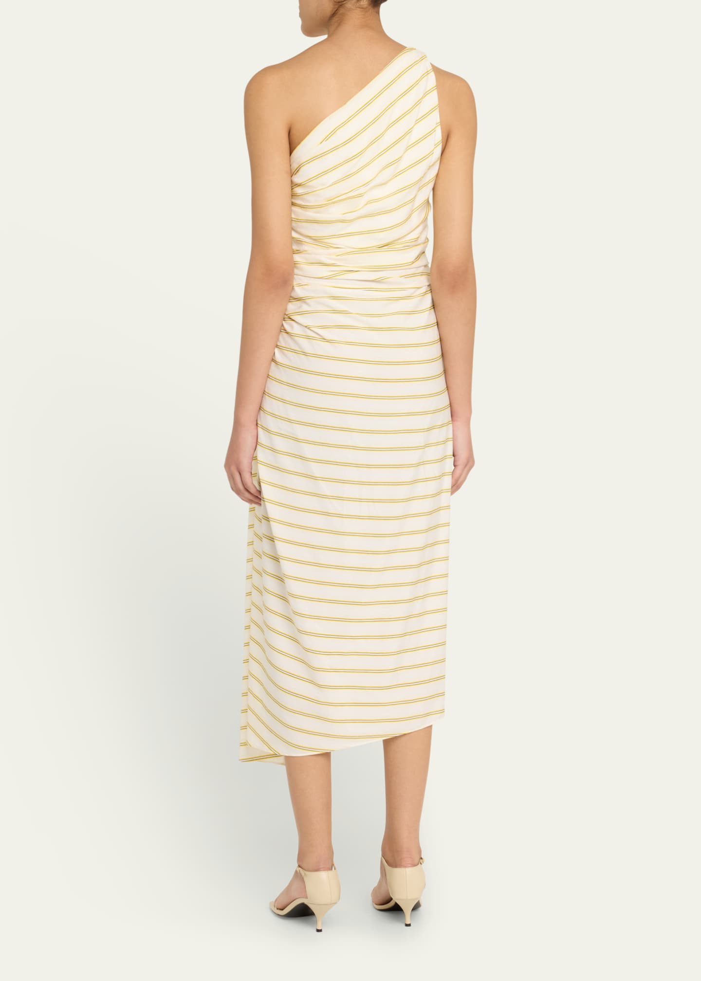 A.L.C. Carolyn Striped One-Shoulder Midi Dress Image 3 of 5