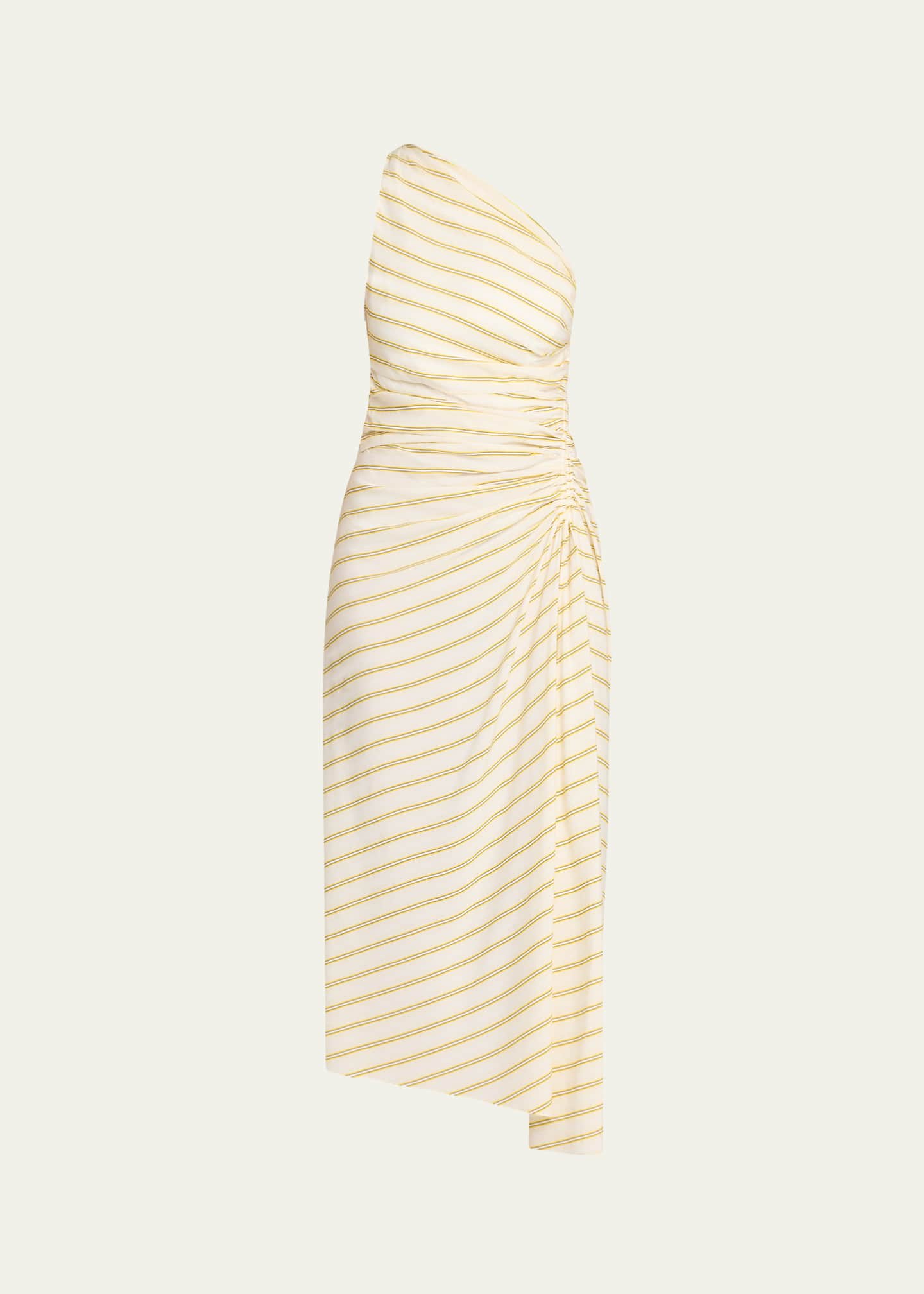 A.L.C. Carolyn Striped One-Shoulder Midi Dress Image 1 of 5