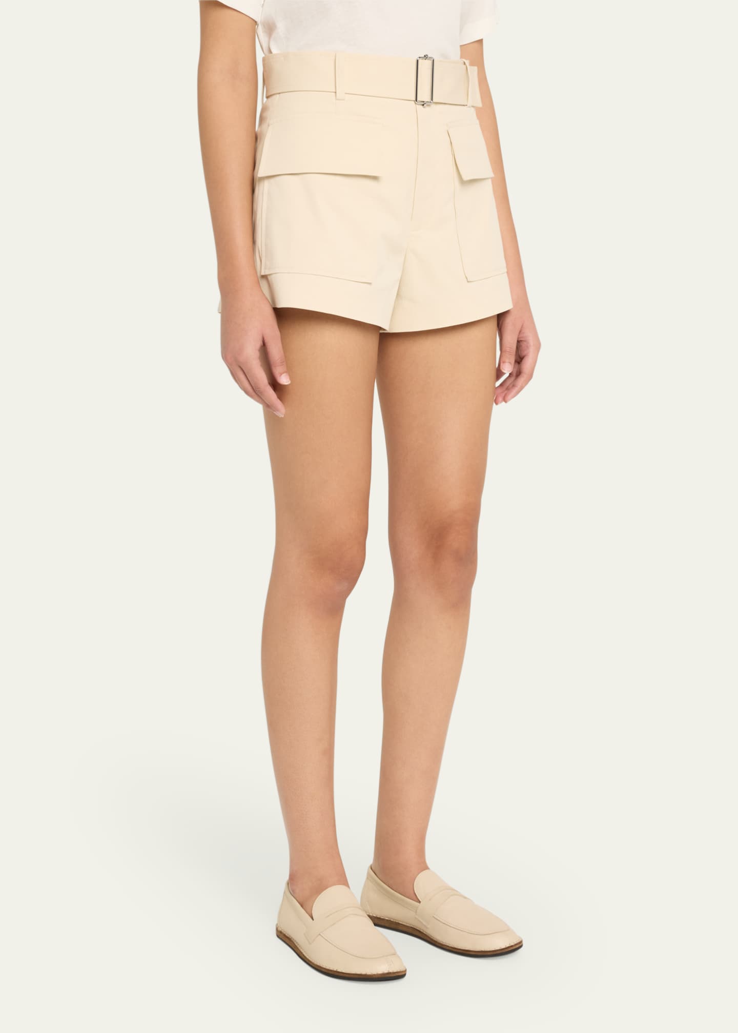 A.L.C. Oakland Belted Twill Shorts Image 4 of 5