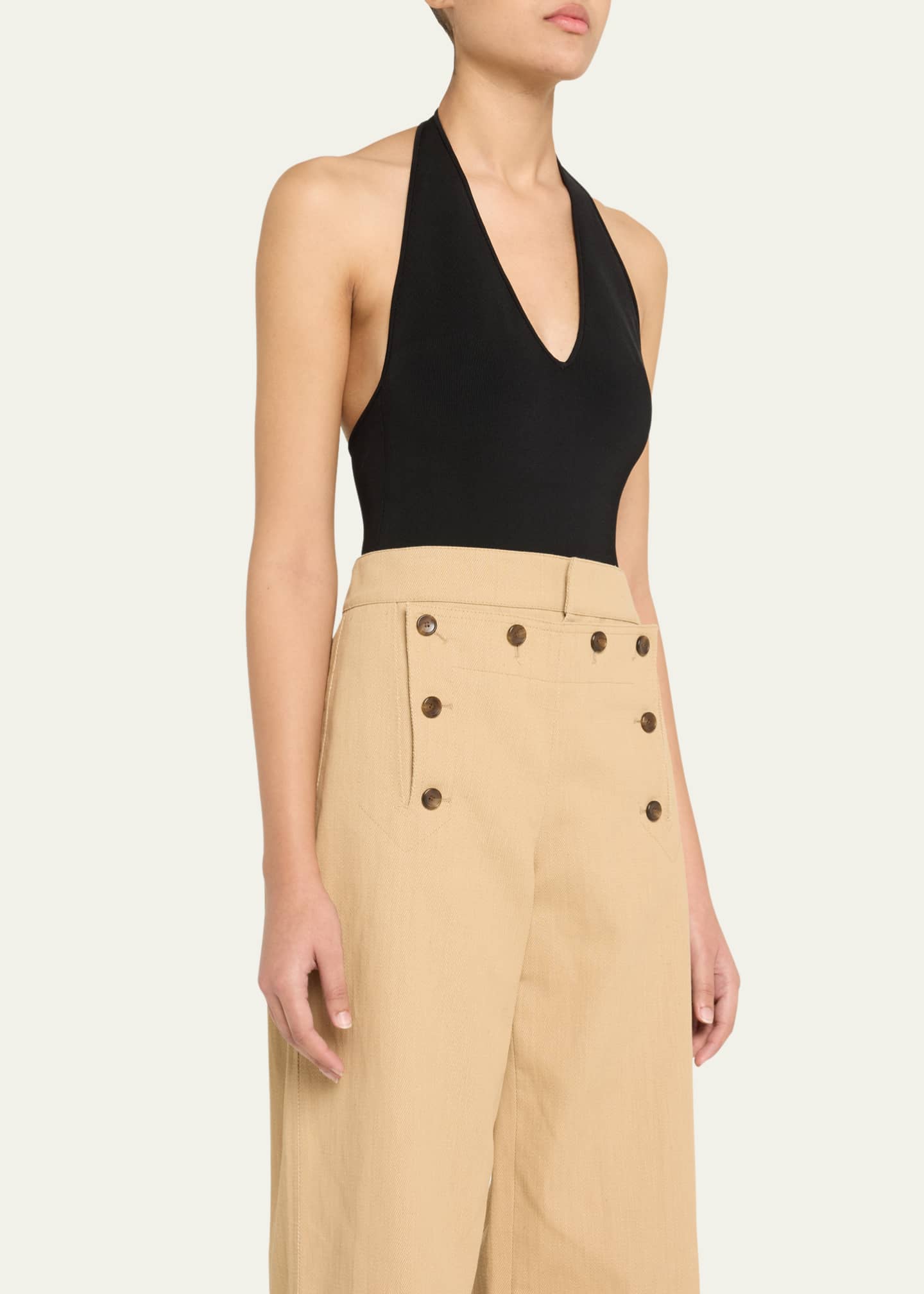 A.L.C. Lila Plunge Halter-Neck Bodysuit Image 4 of 5