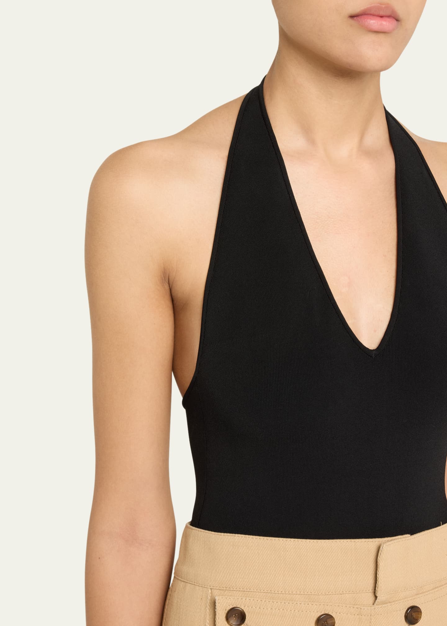 A.L.C. Lila Plunge Halter-Neck Bodysuit Image 5 of 5